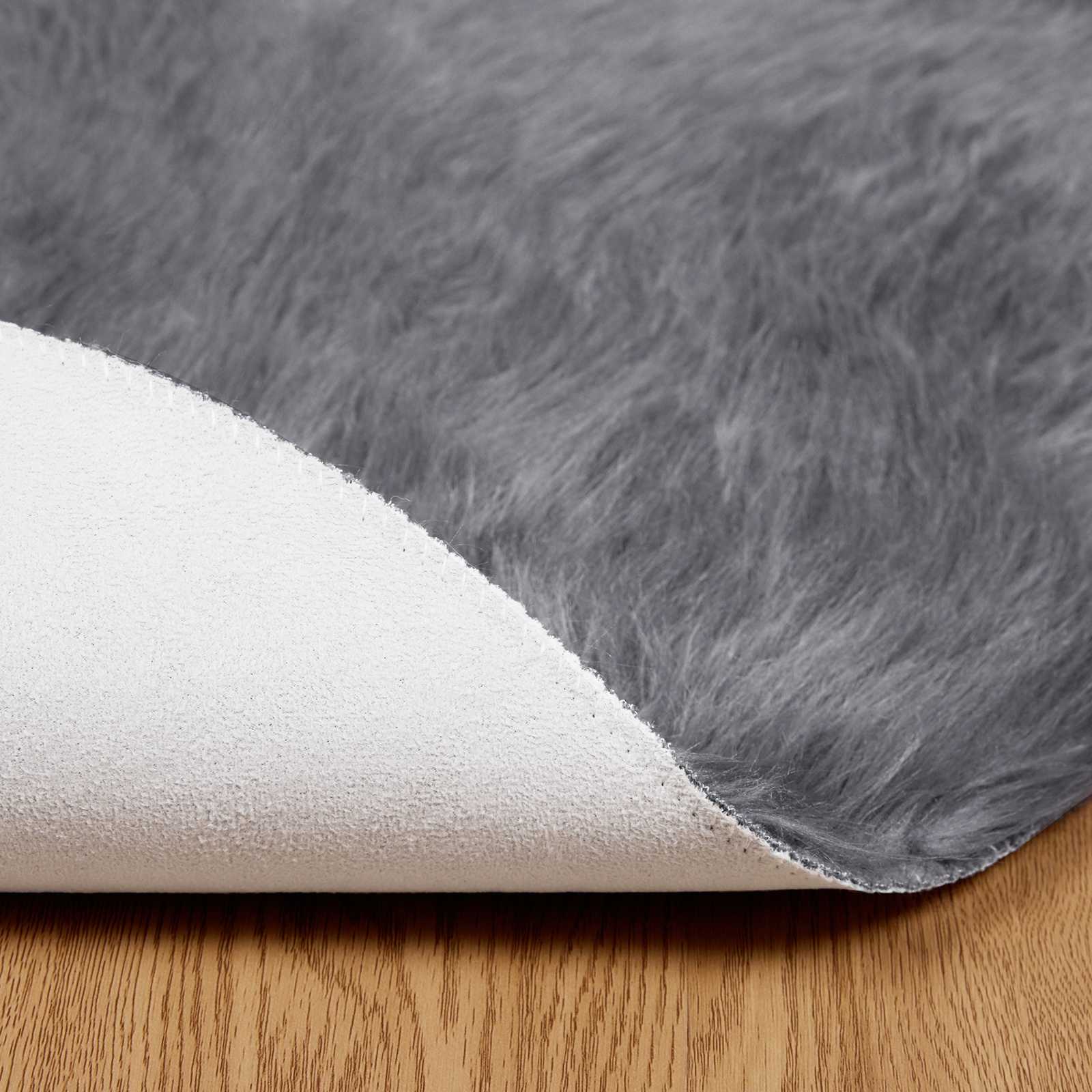 Tappeto in finta TAFALLA Antracite Ø 100 cm Poliestere