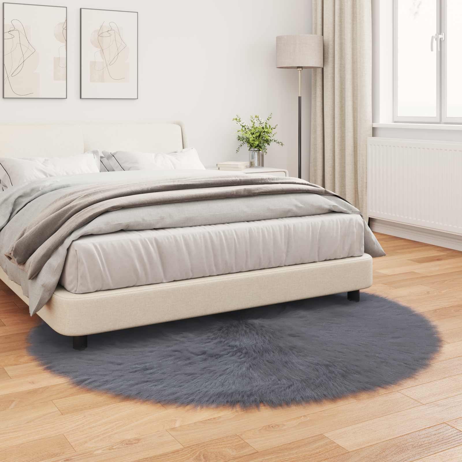 Tappeto in finta TAFALLA Antracite Ø 160 cm Poliestere