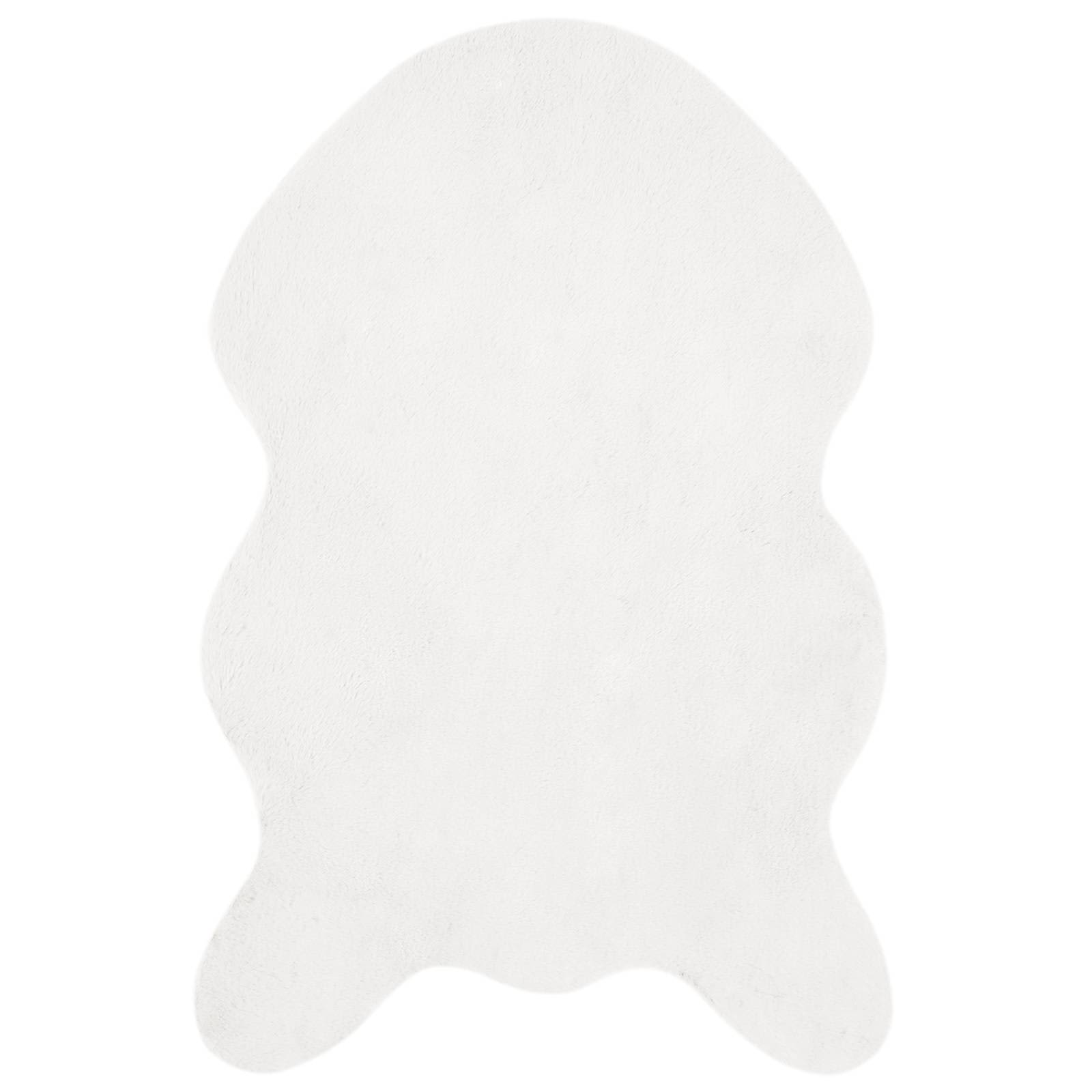 Tappeto antiscivolo in sintetica di coniglio OLITE Bianco