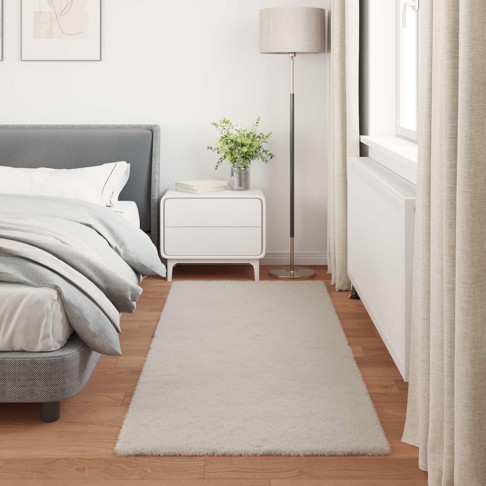 Tappeto antiscivolo in sintetica di coniglio OLITE Beige