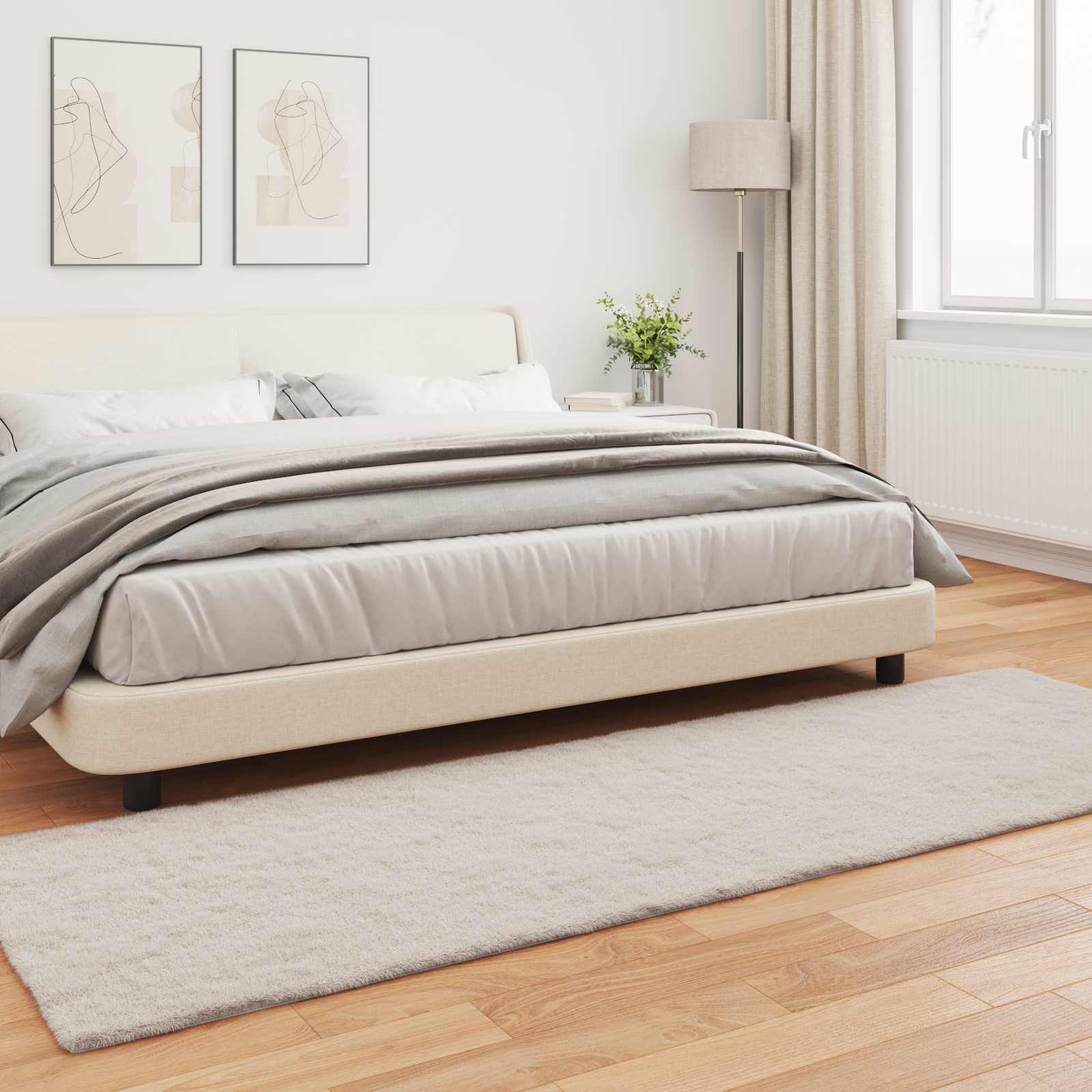 Tappeto antiscivolo in sintetica di coniglio OLITE Beige
