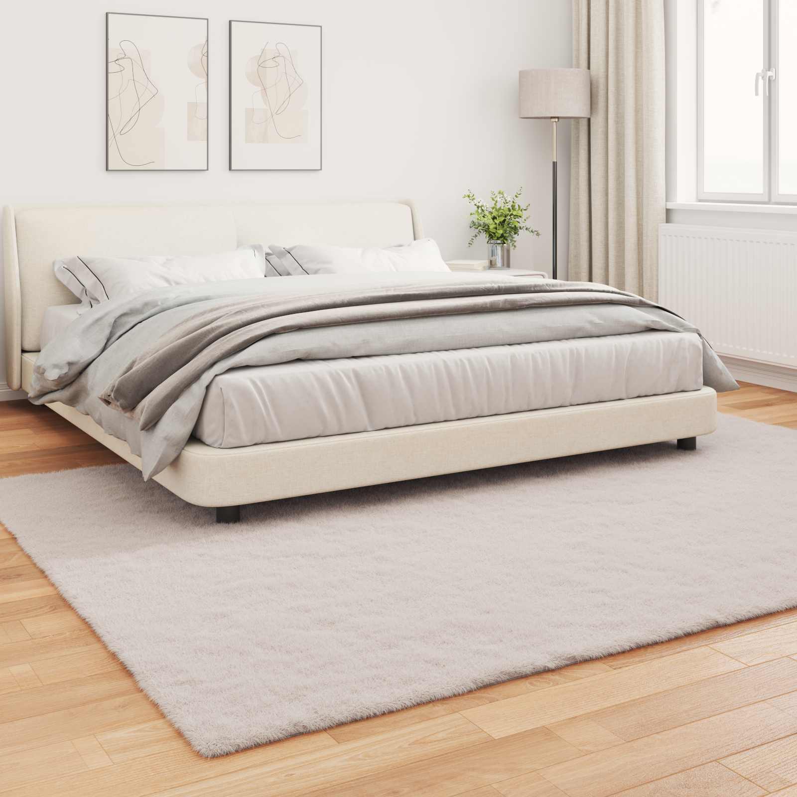 Tappeto antiscivolo in sintetica di coniglio OLITE Beige