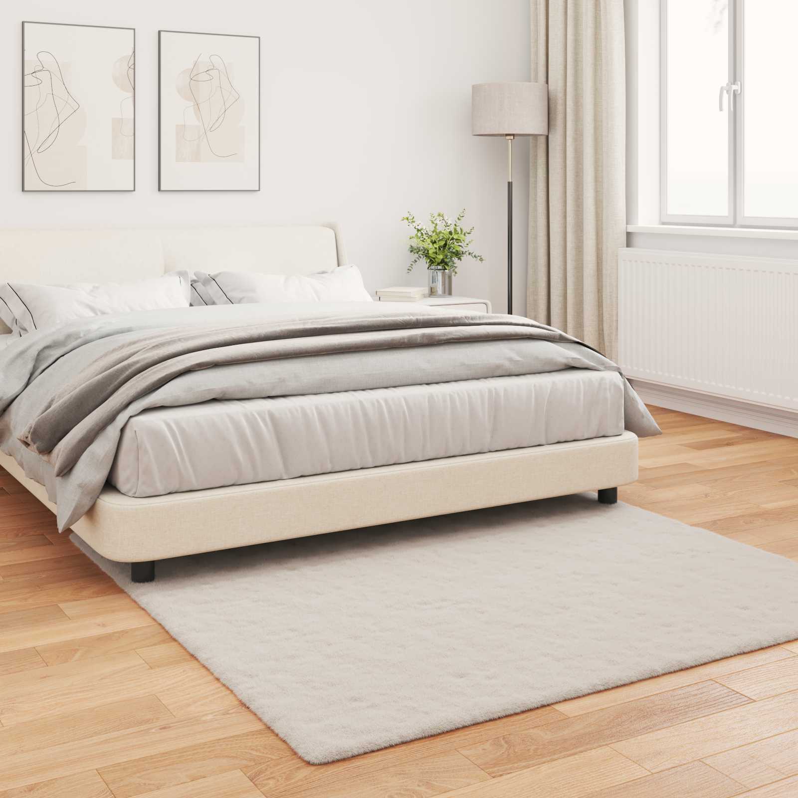Tappeto antiscivolo in sintetica di coniglio OLITE Beige