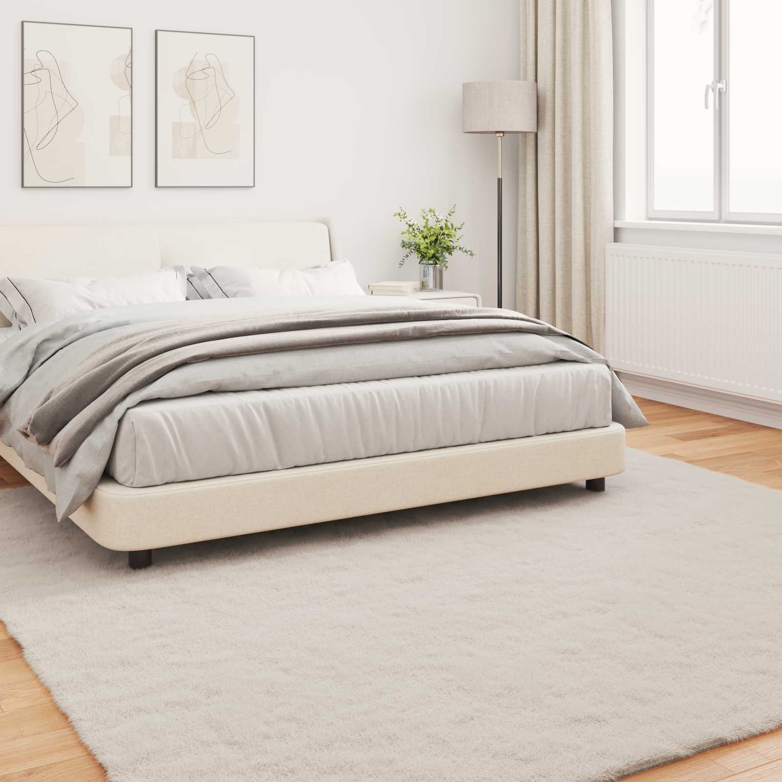 Tappeto antiscivolo in sintetica di coniglio OLITE Beige