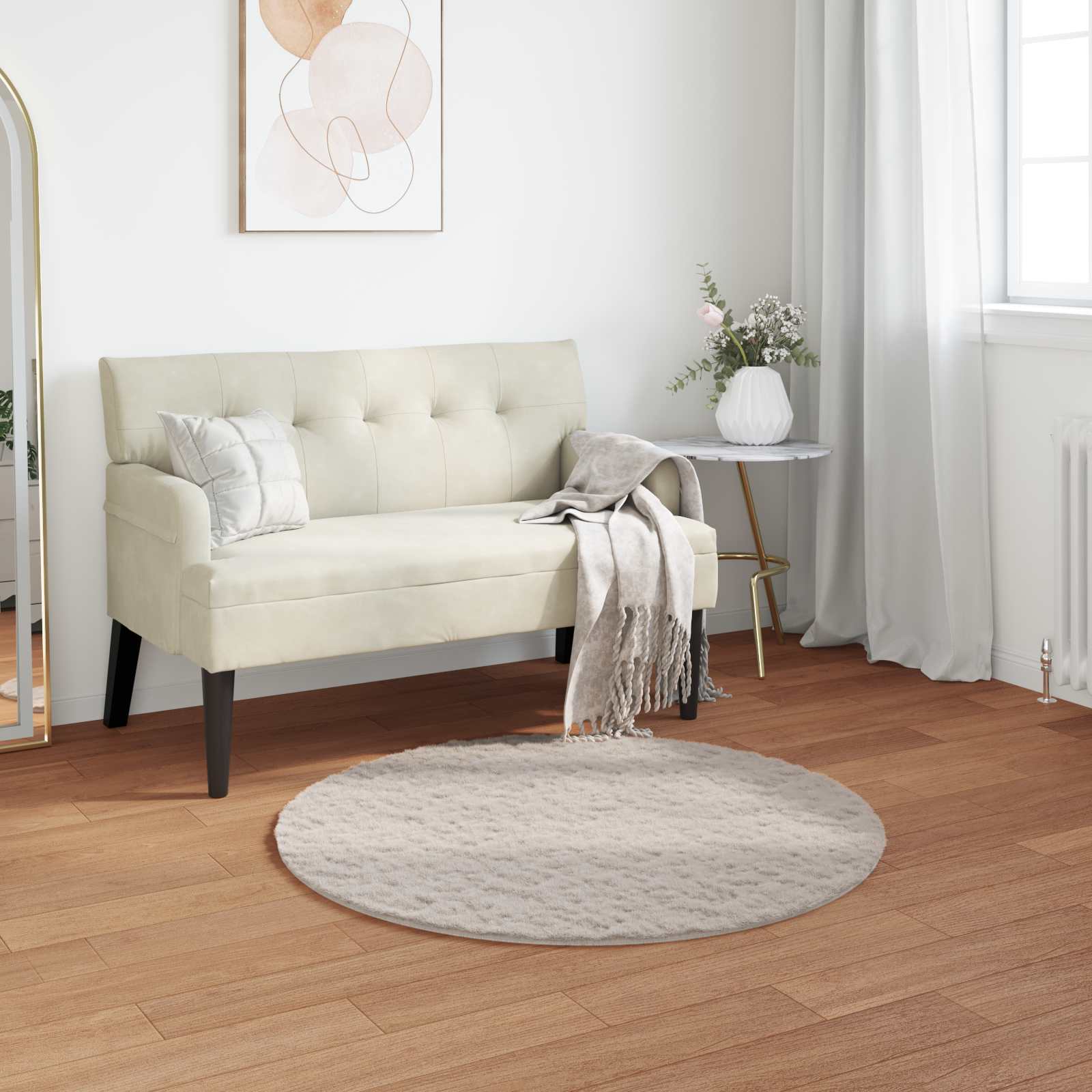 Tappeto antiscivolo in sintetica di coniglio OLITE Beige