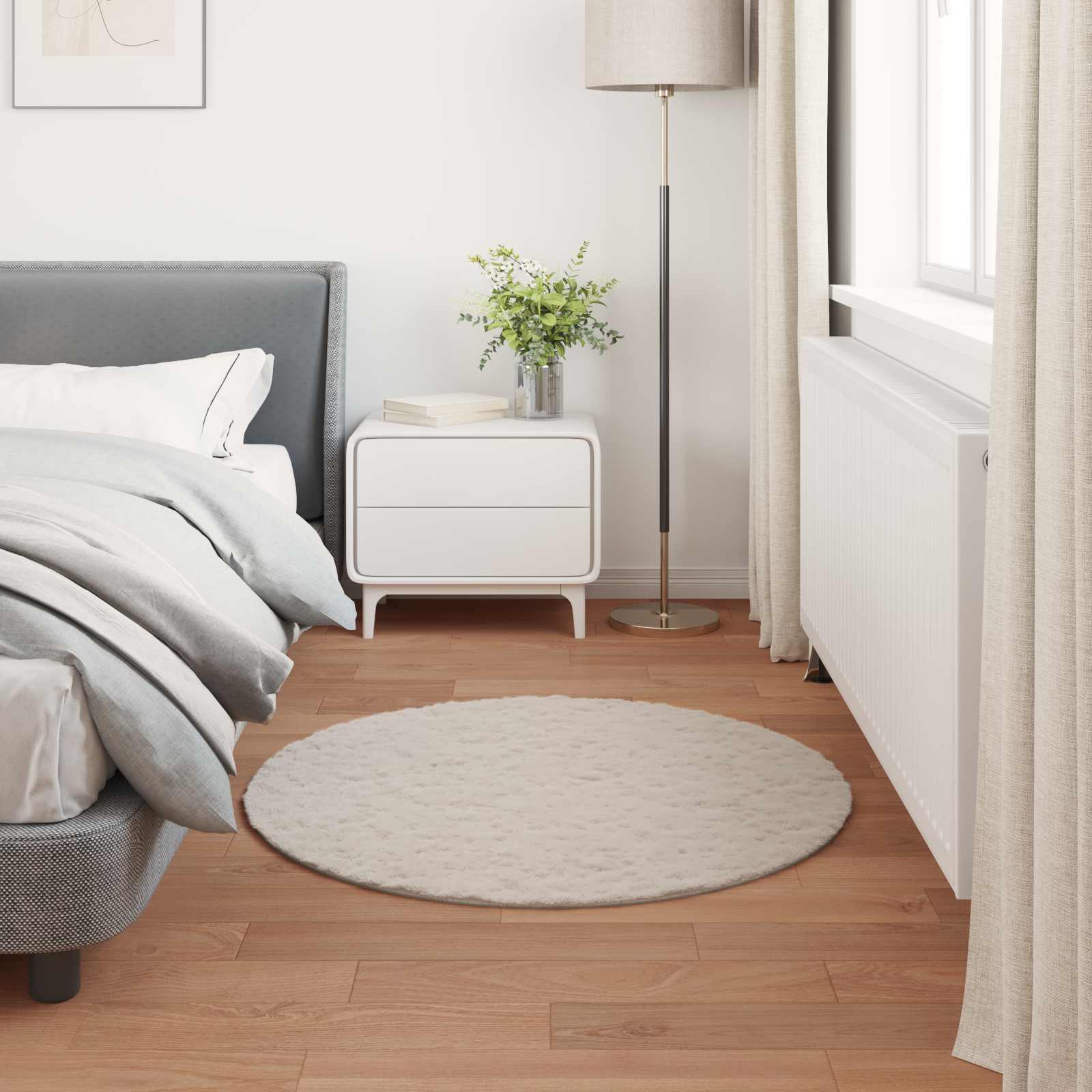 Tappeto antiscivolo in sintetica di coniglio OLITE Beige