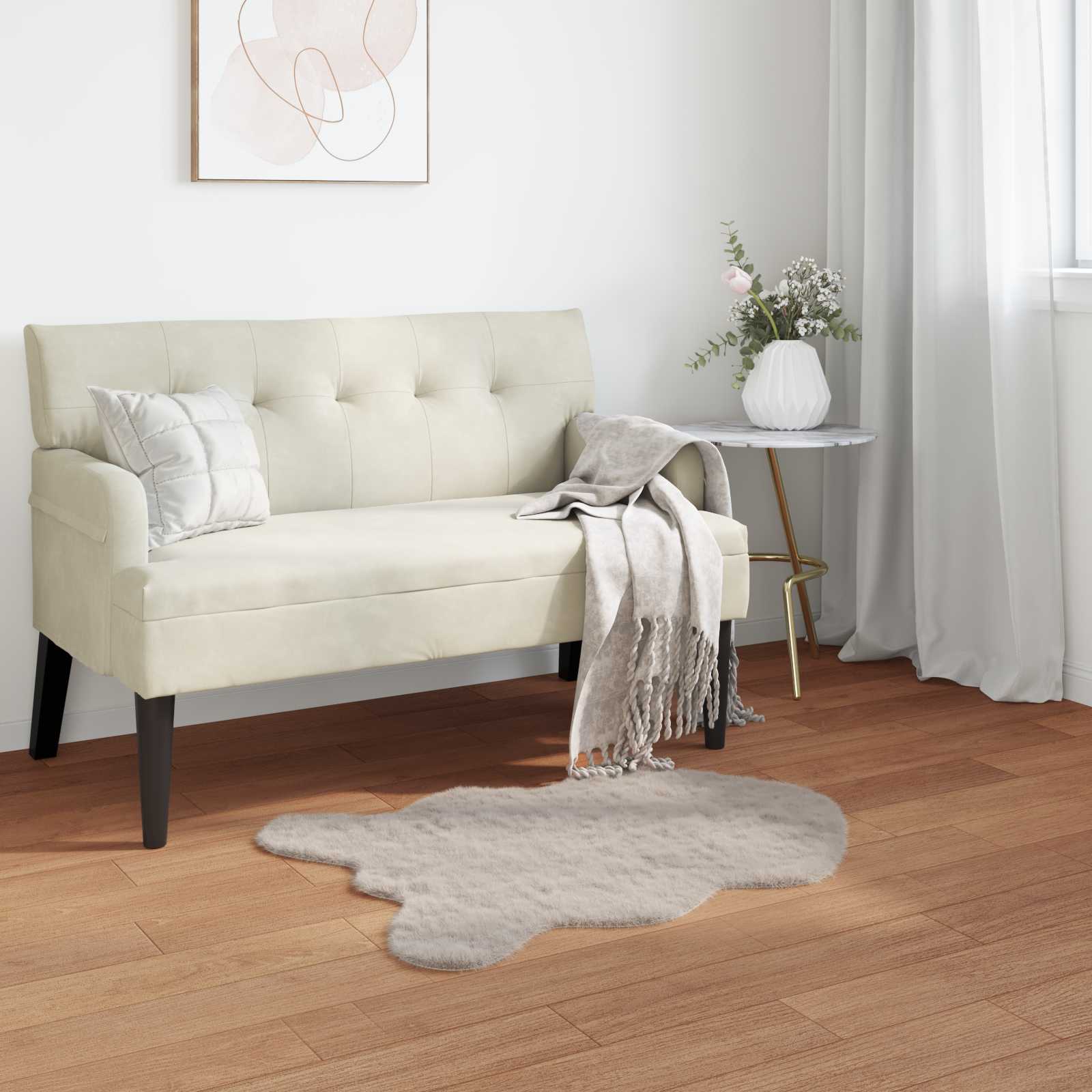 Tappeto antiscivolo in sintetica di coniglio OLITE Beige