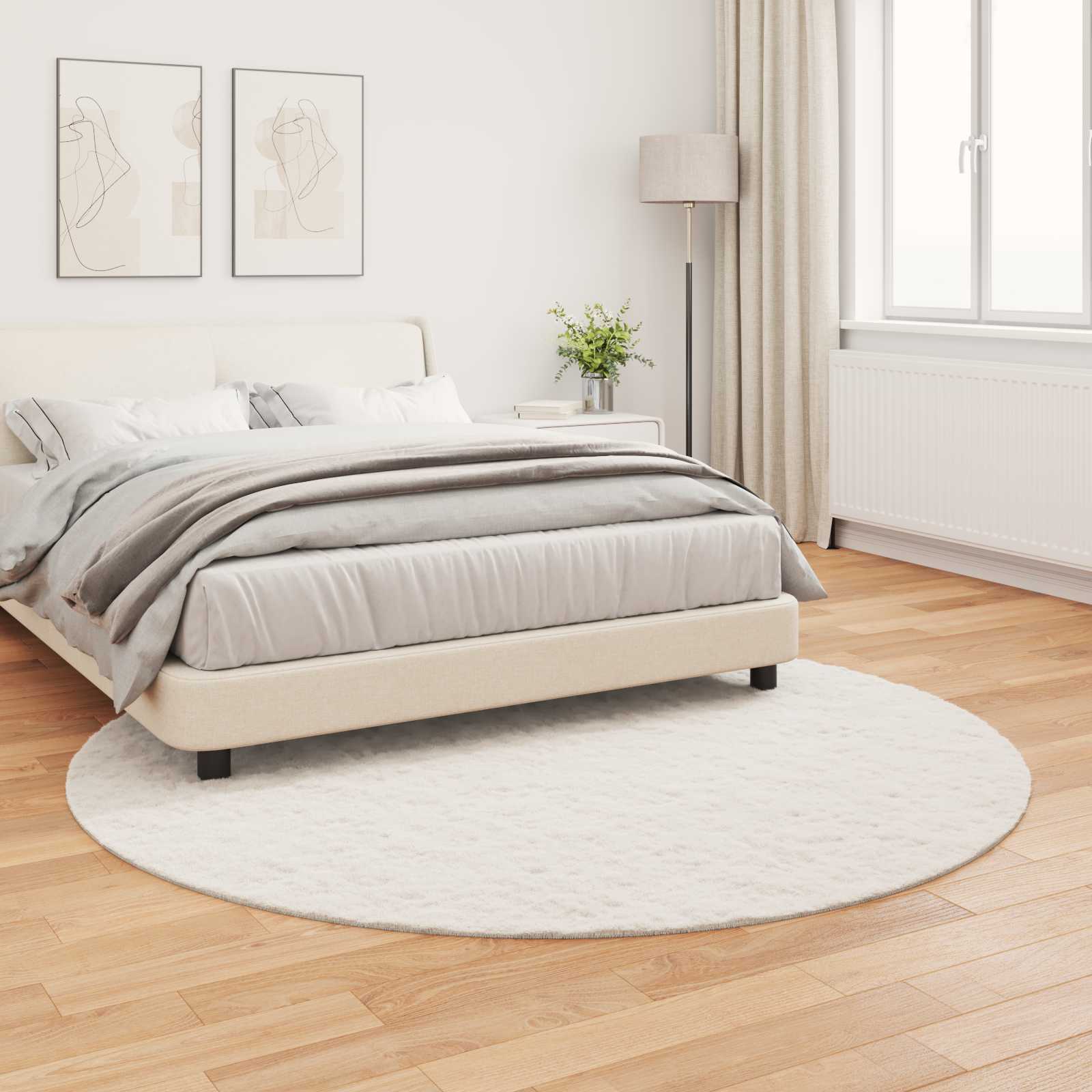 Tappeto antiscivolo in sintetica di coniglio OLITE Crema