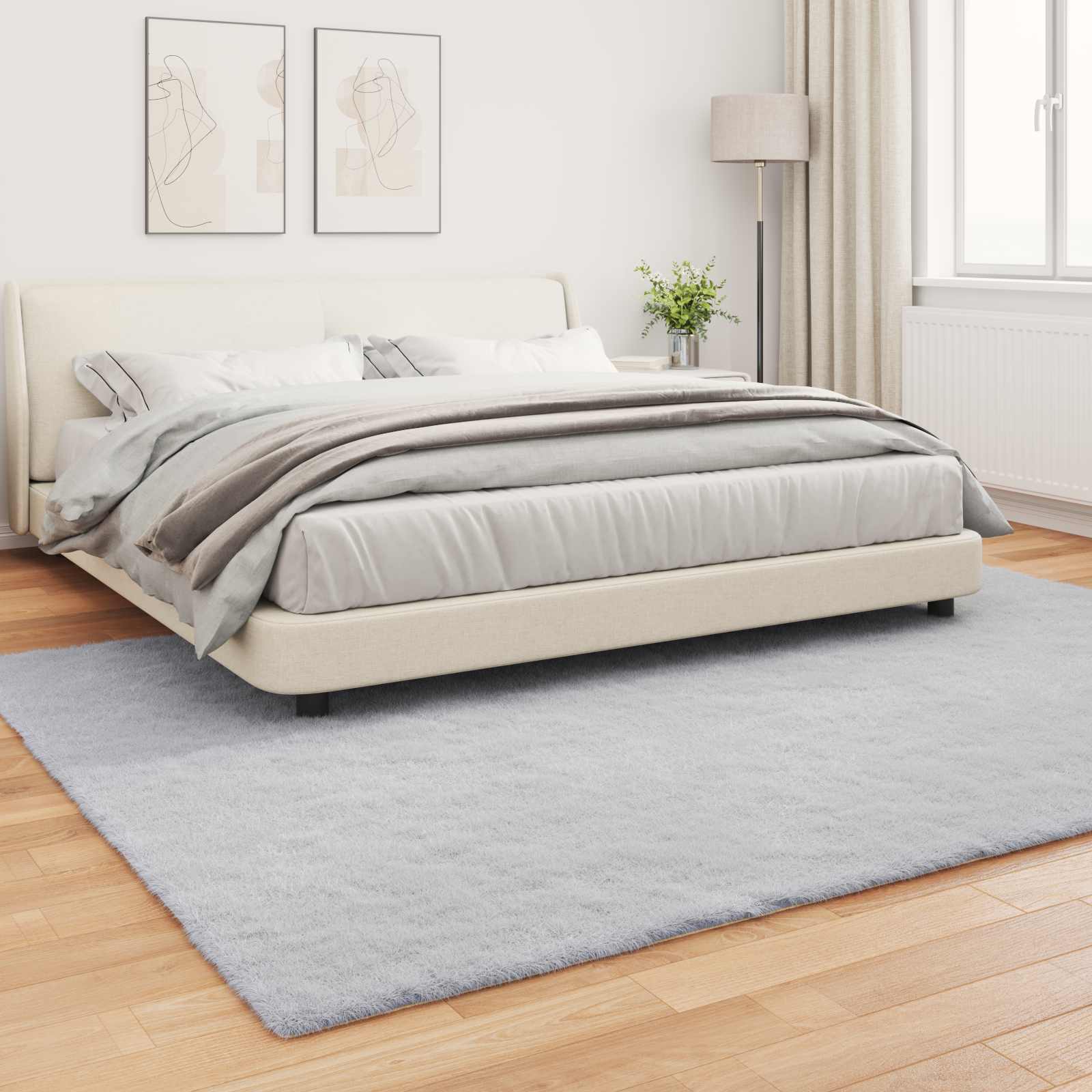 Tappeto antiscivolo in sintetica di coniglio OLITE Grigio