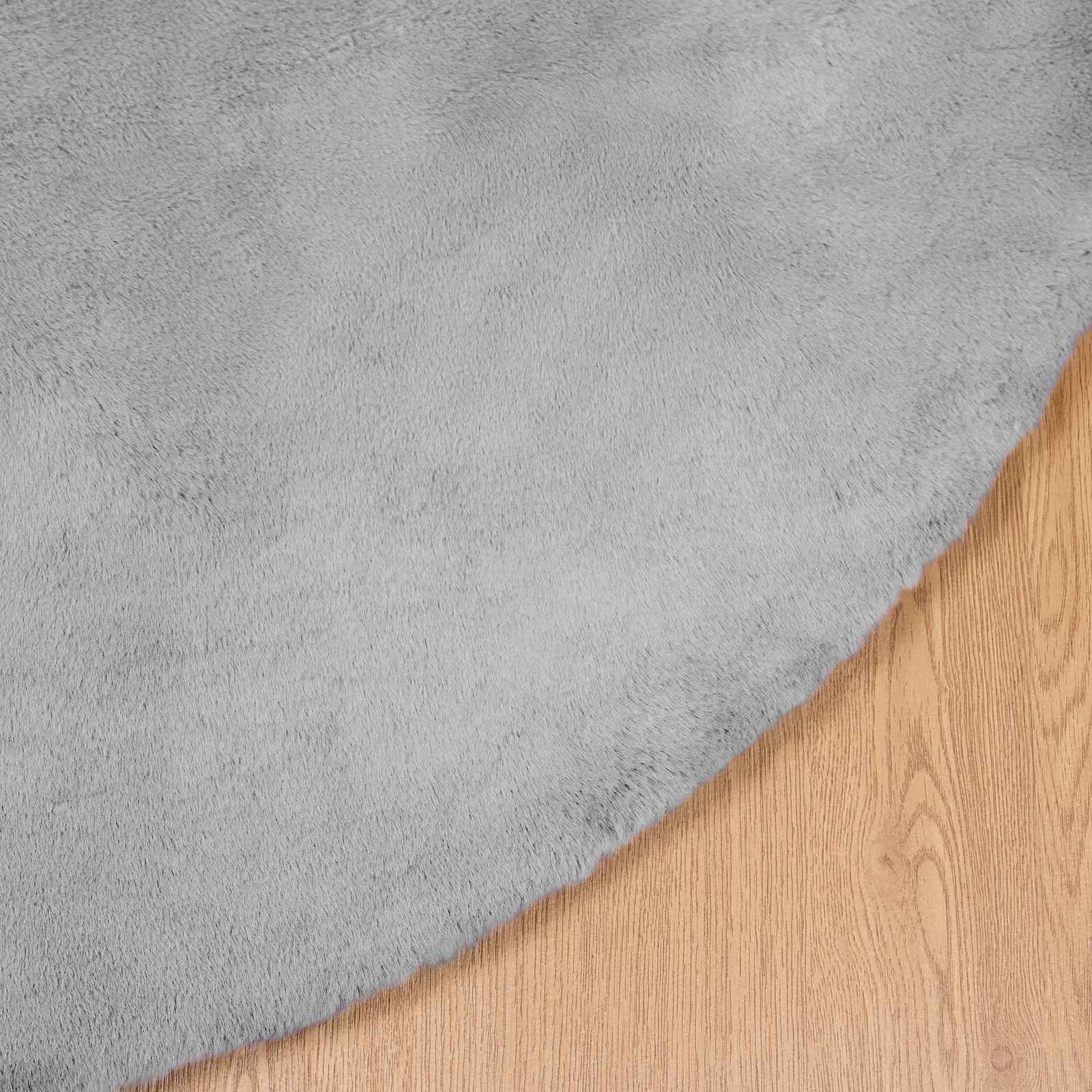Tappeto antiscivolo in sintetica di coniglio OLITE Grigio