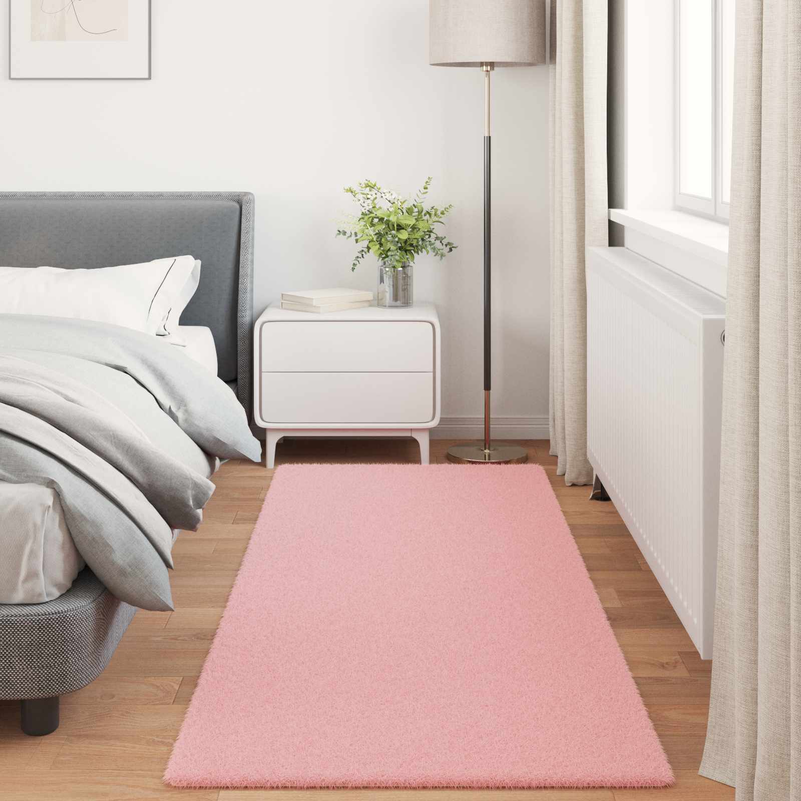 Tappeto antiscivolo in sintetica di coniglio OLITE Rosa