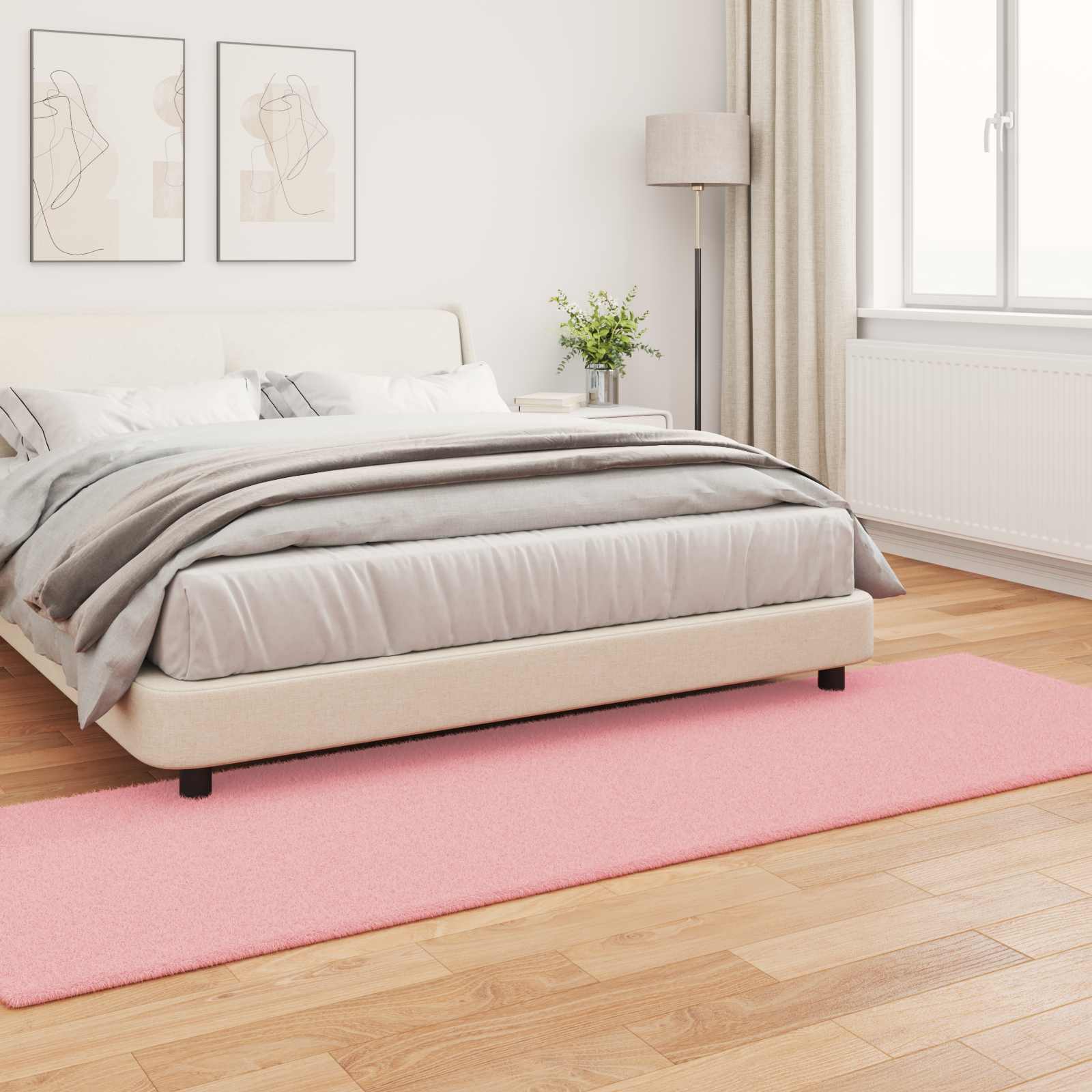 Tappeto antiscivolo in sintetica di coniglio OLITE Rosa