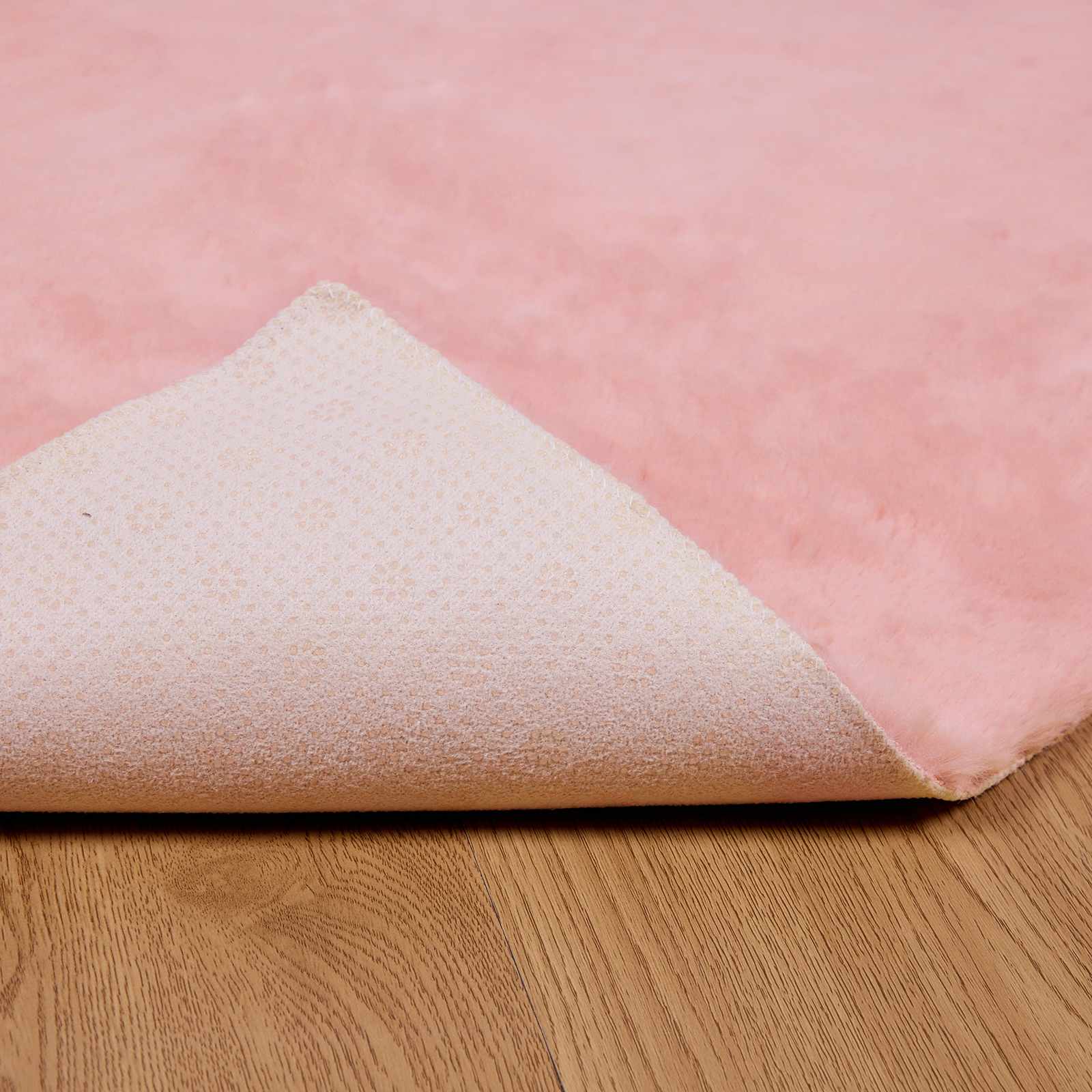 Tappeto antiscivolo in sintetica di coniglio OLITE Rosa