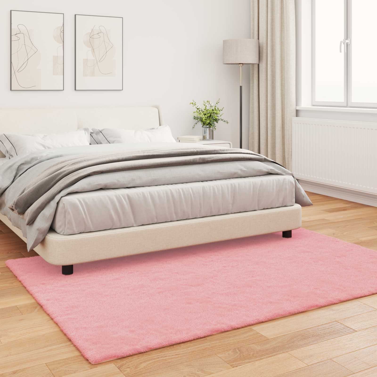 Tappeto antiscivolo in sintetica di coniglio OLITE Rosa