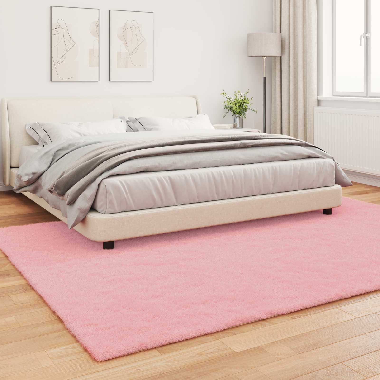 Tappeto antiscivolo in sintetica di coniglio OLITE Rosa