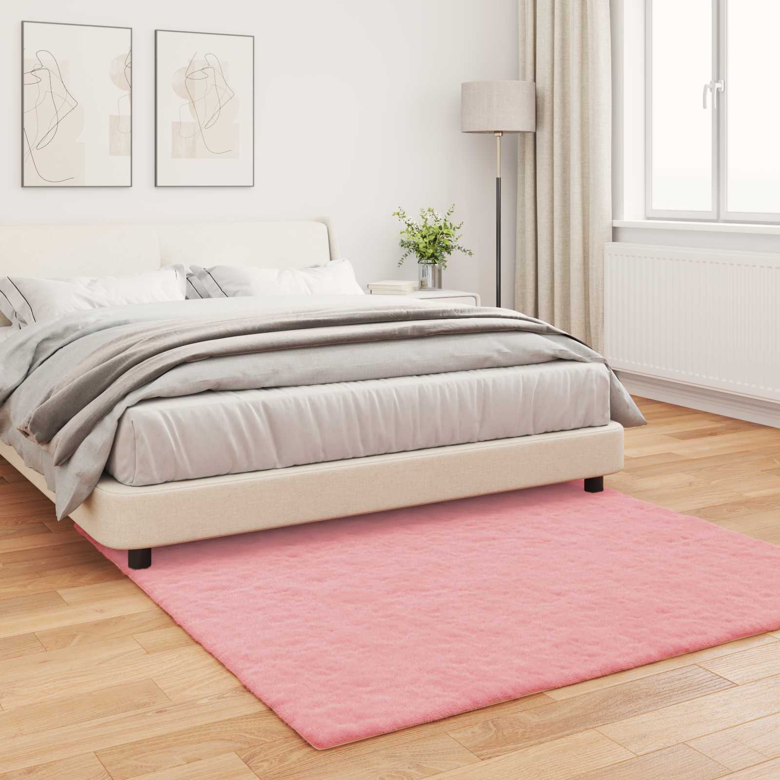Tappeto antiscivolo in sintetica di coniglio OLITE Rosa