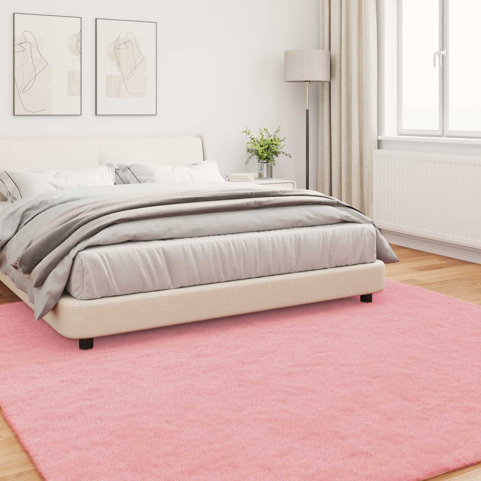 Tappeto antiscivolo in sintetica di coniglio OLITE Rosa