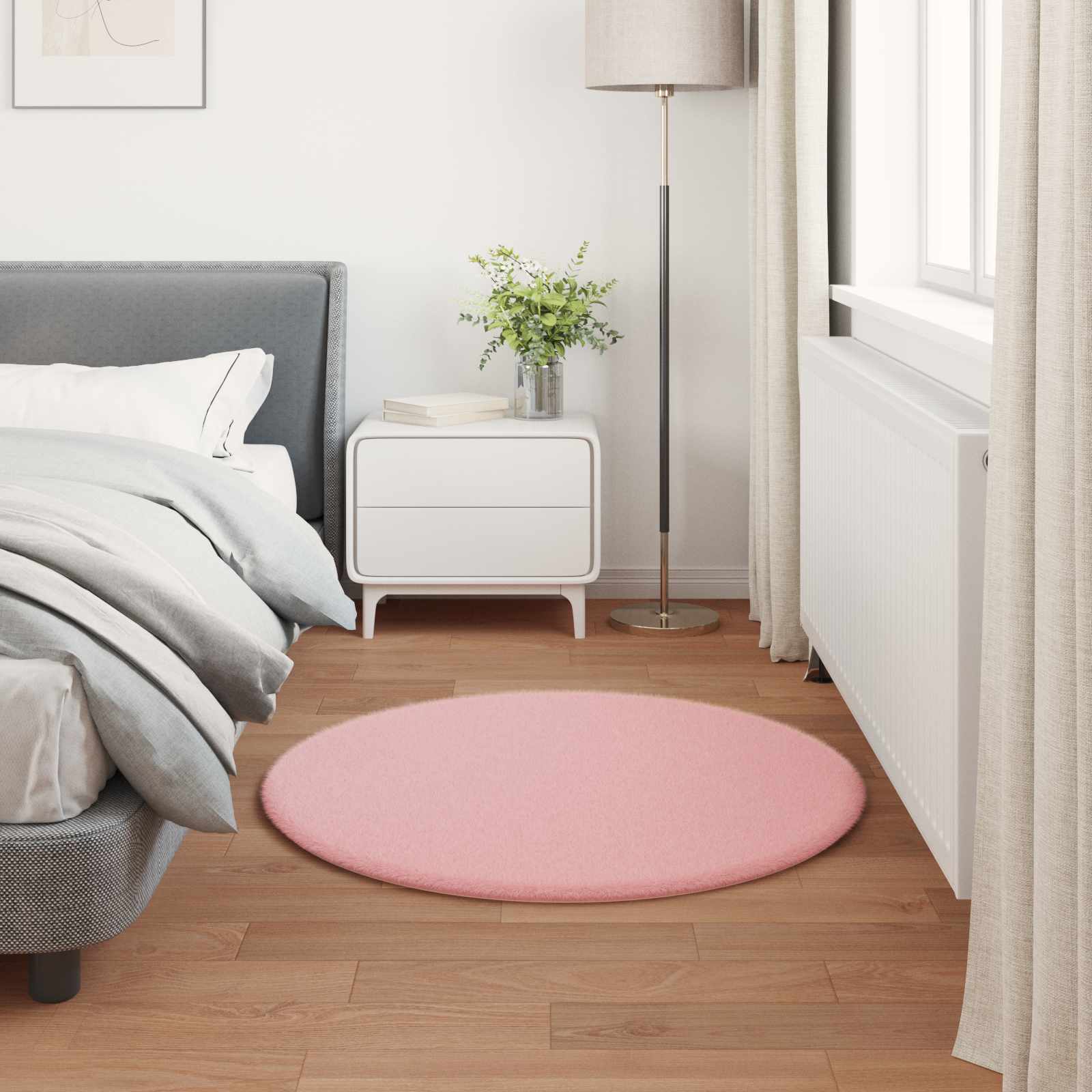 Tappeto antiscivolo in sintetica di coniglio OLITE Rosa