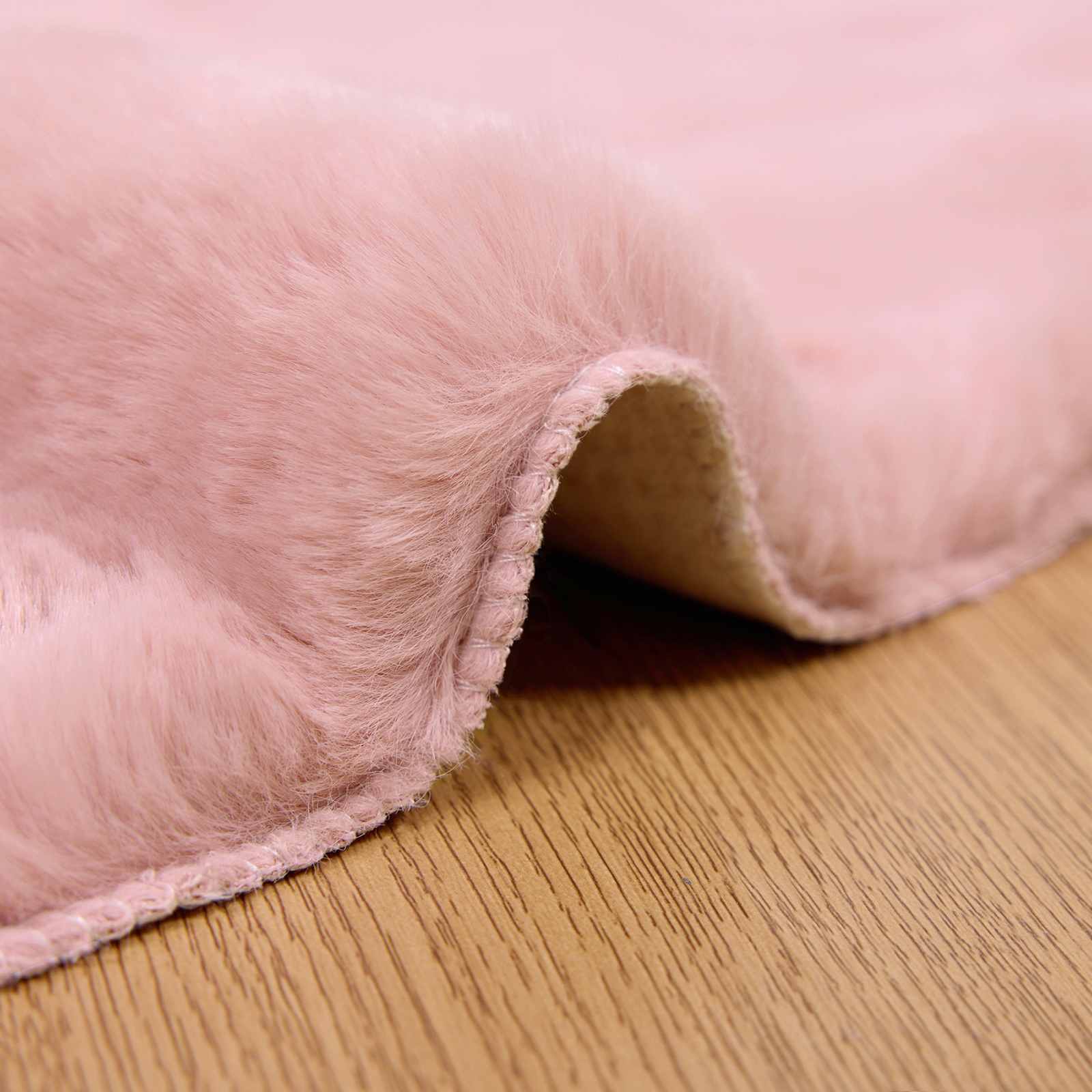 Tappeto antiscivolo in sintetica di coniglio OLITE Rosa