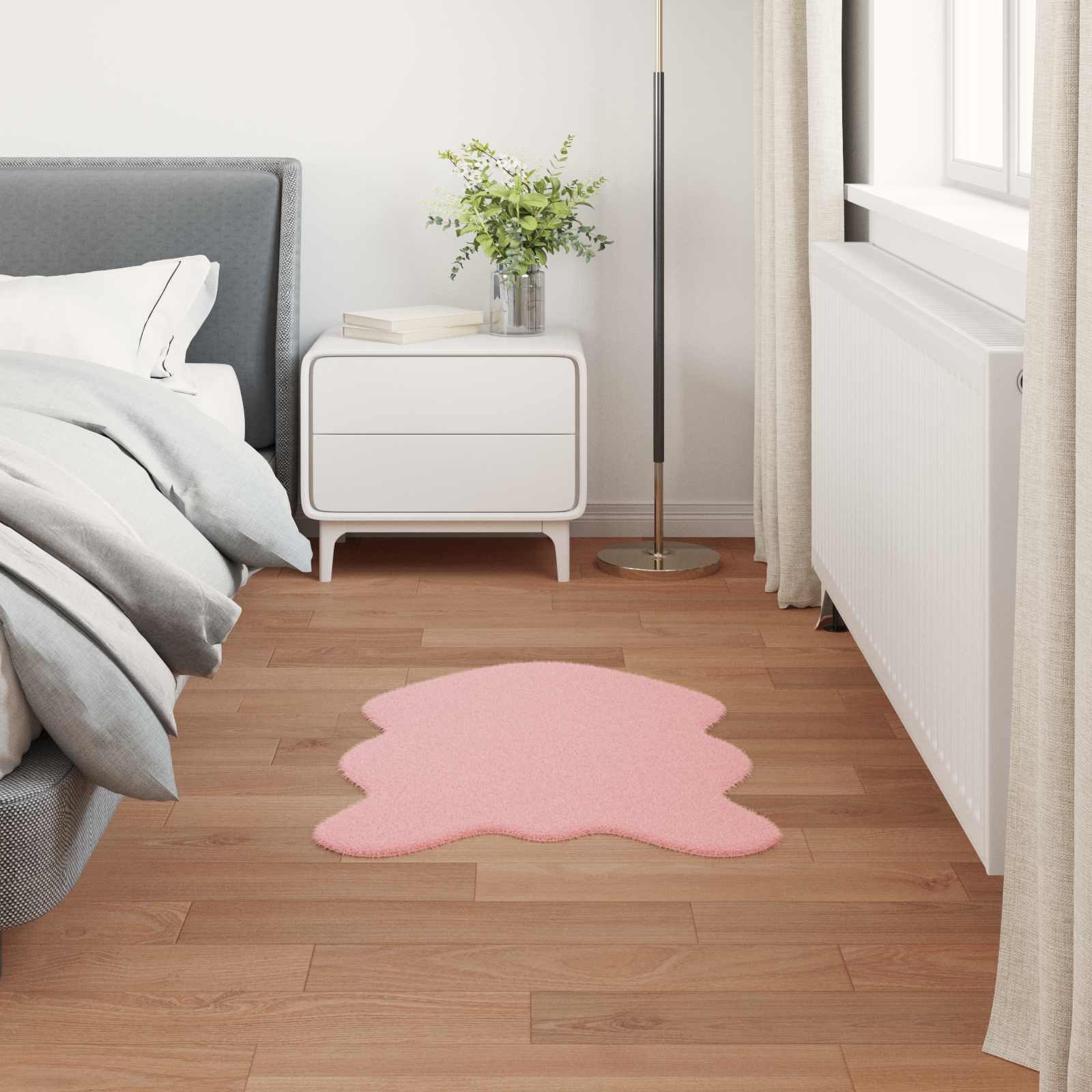 Tappeto antiscivolo in sintetica di coniglio OLITE Rosa