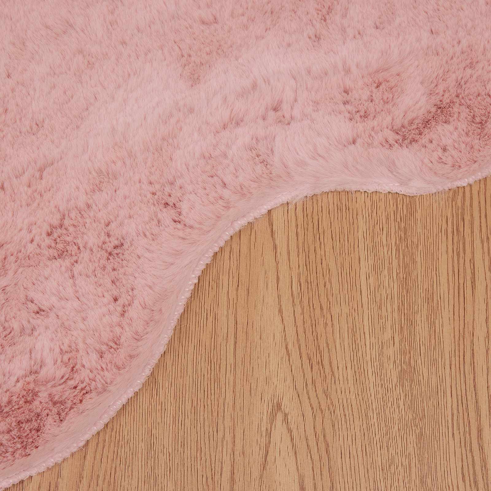 Tappeto antiscivolo in sintetica di coniglio OLITE Rosa