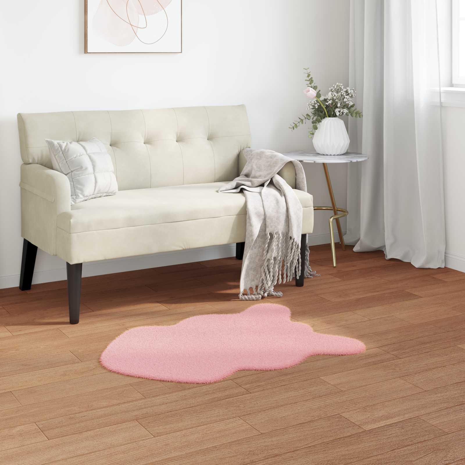 Tappeto antiscivolo in sintetica di coniglio OLITE Rosa