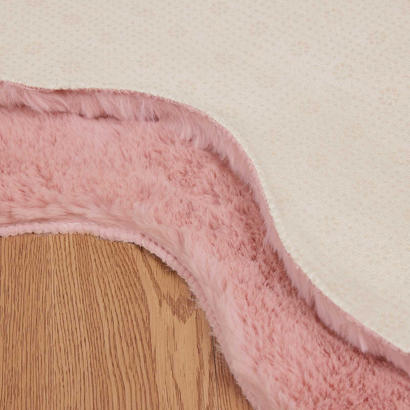 Tappeto antiscivolo in sintetica di coniglio OLITE Rosa