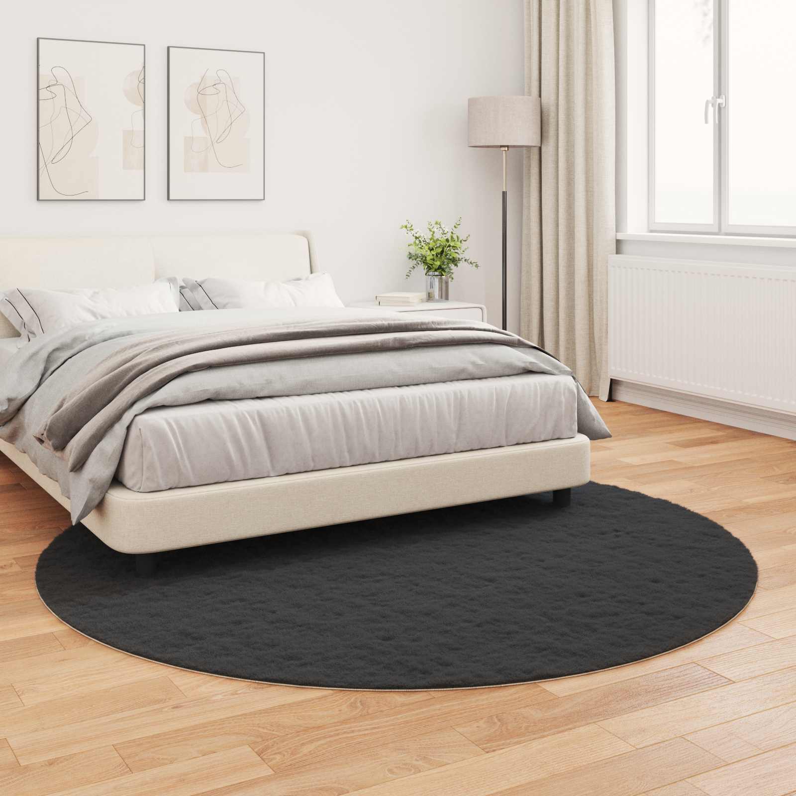Tappeto antiscivolo in sintetica di coniglio OLITE Nero