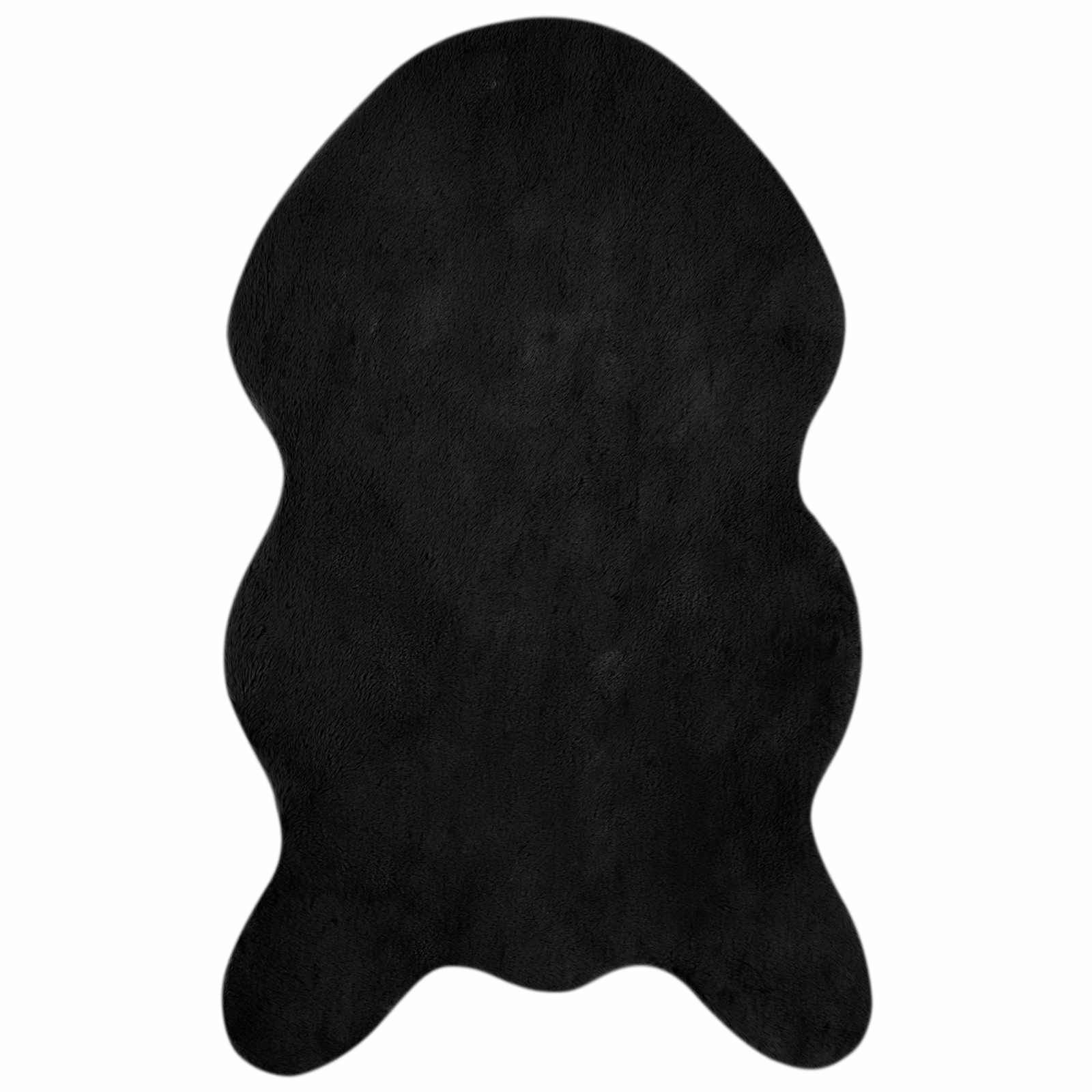 Tappeto antiscivolo in sintetica di coniglio OLITE Nero