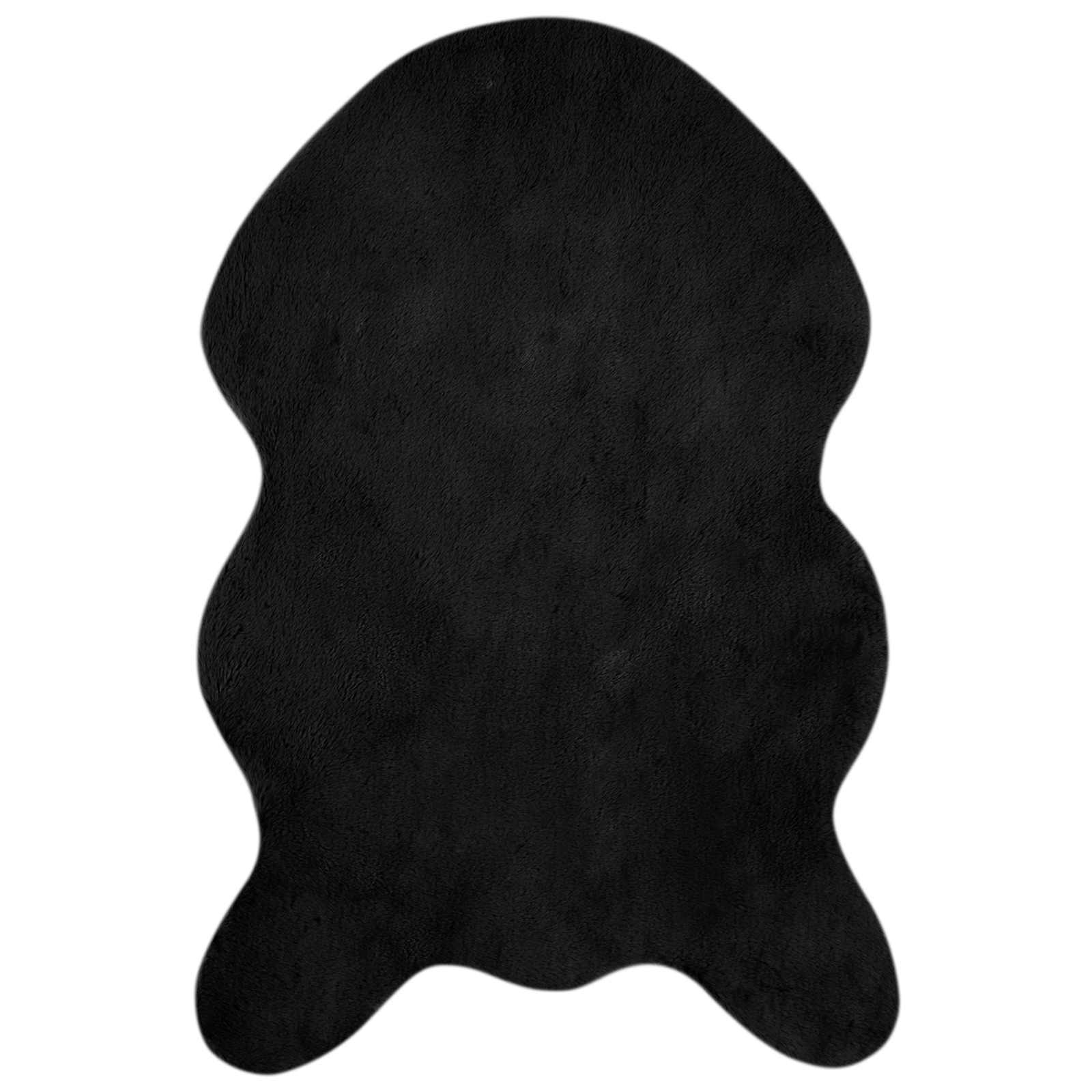Tappeto antiscivolo in sintetica di coniglio OLITE Nero