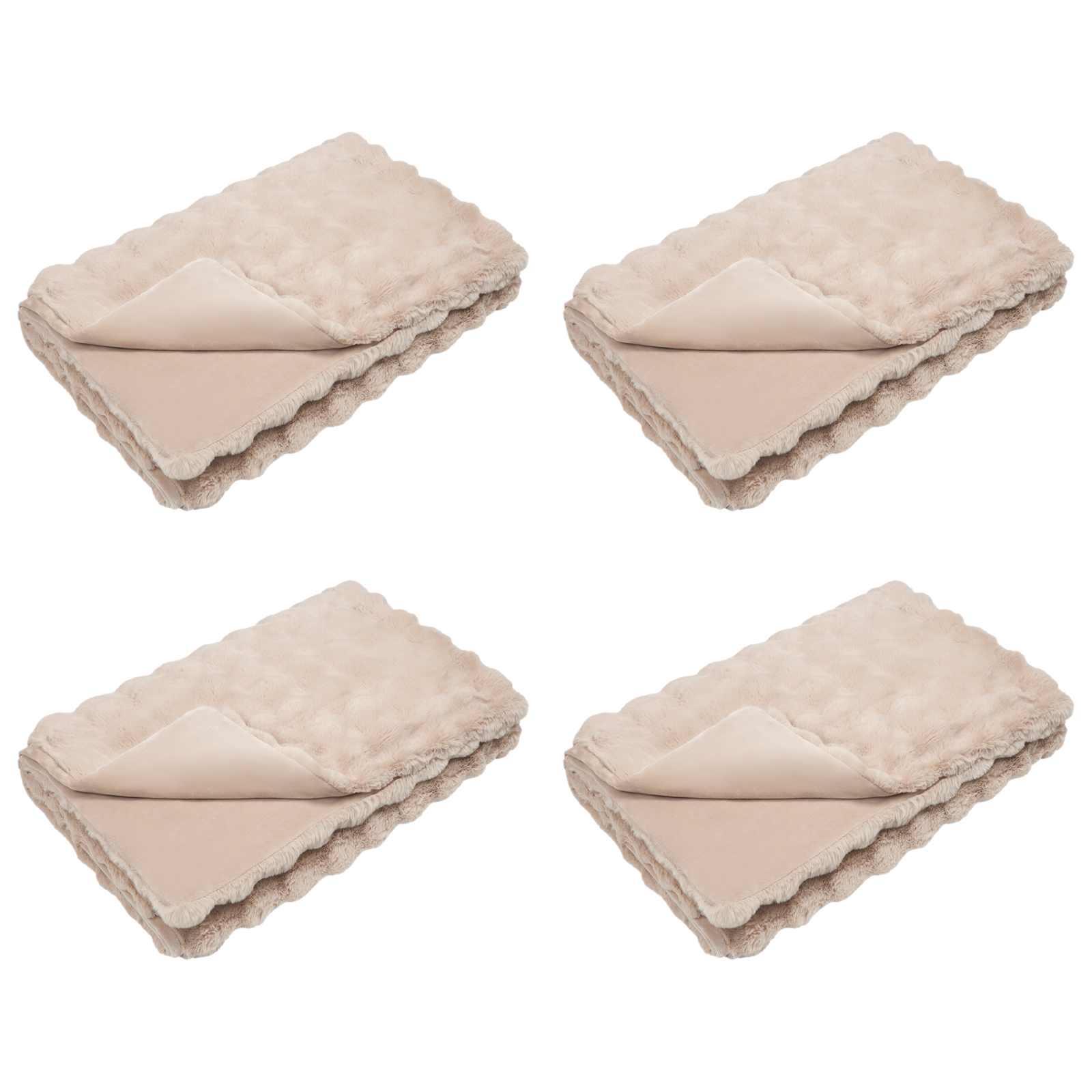 Coperta antiscivolo in sintetica di coniglio Olite 4 pz Beige