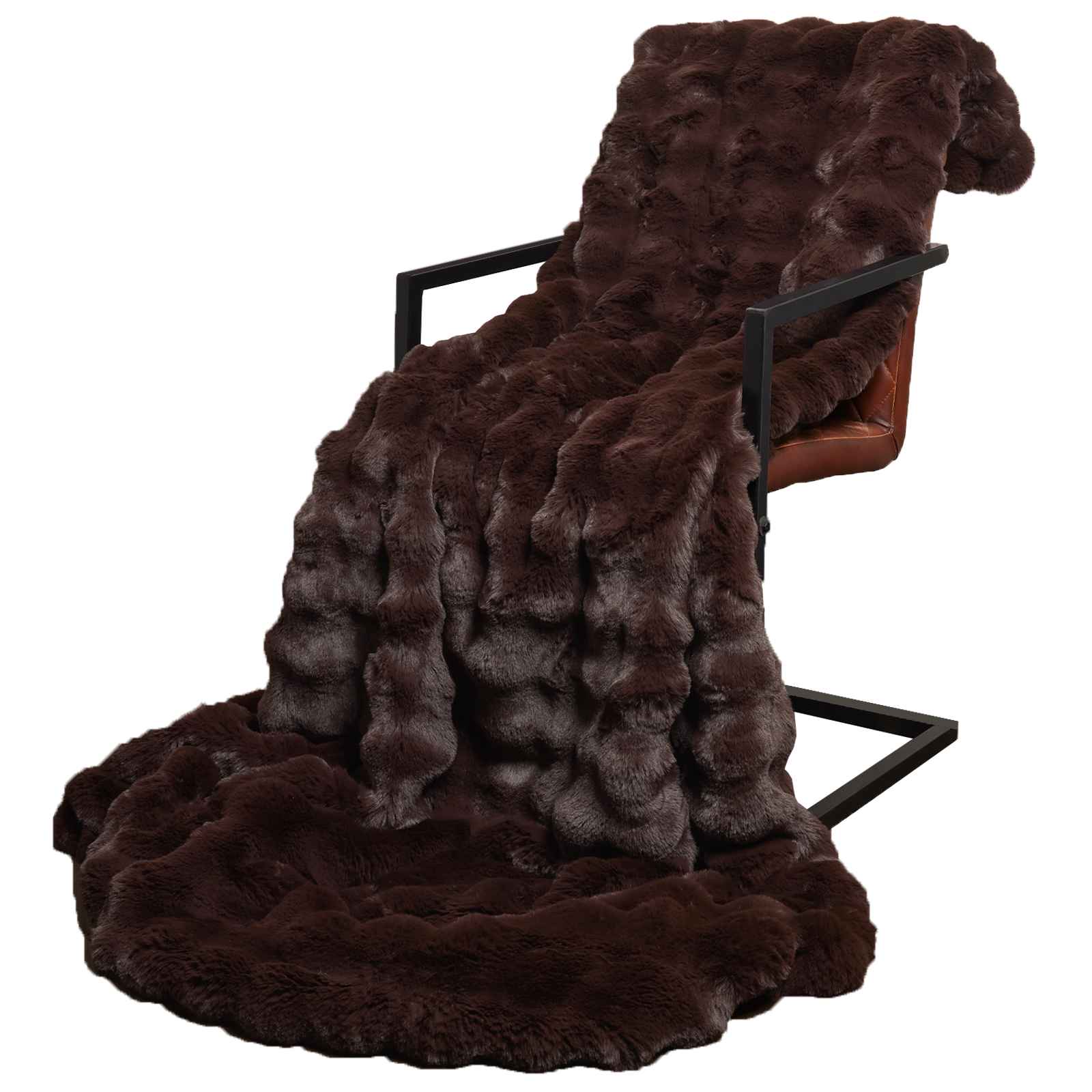 Coperta antiscivolo in sintetica di coniglio Olite Cammello
