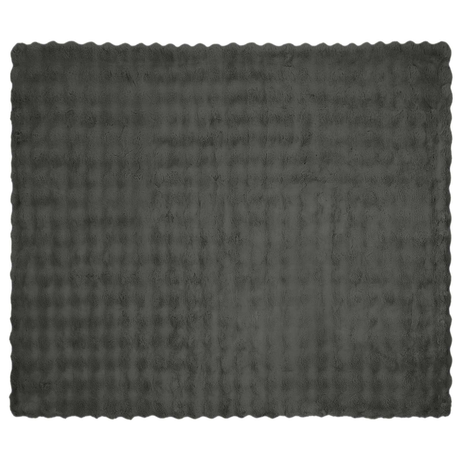 Coperta antiscivolo in sintetica di coniglio Olite Grigio Scuro