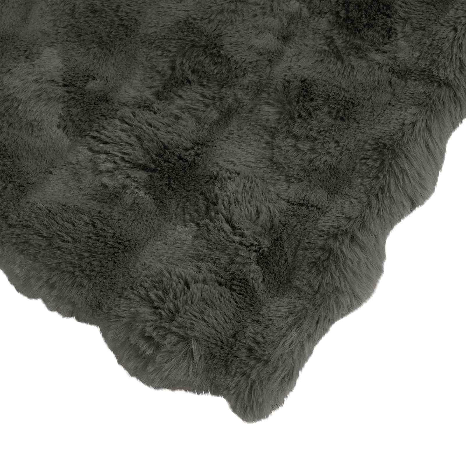 Coperta antiscivolo in sintetica di coniglio Olite Grigio Scuro