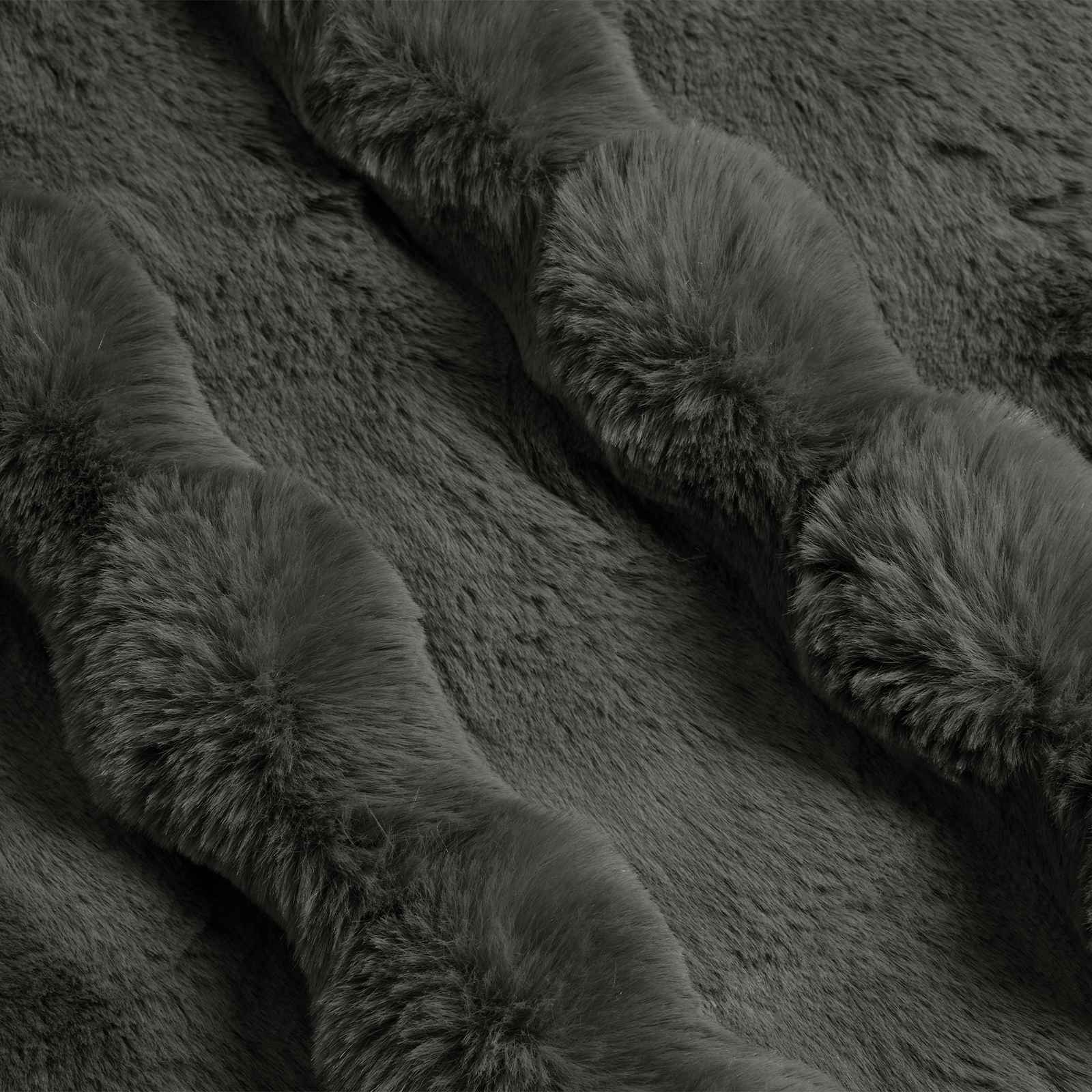 Coperta antiscivolo in sintetica di coniglio Olite Grigio Scuro