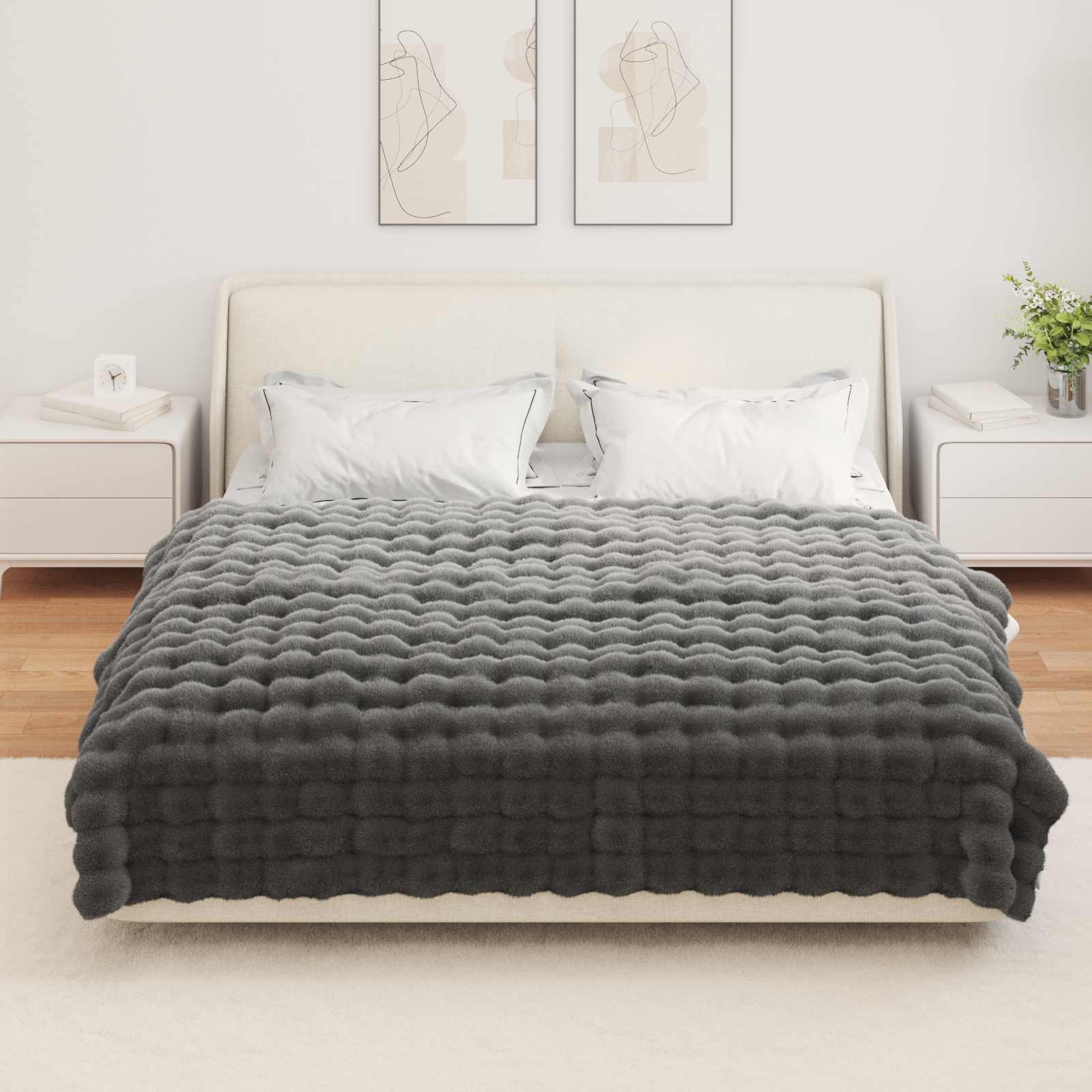 Coperta antiscivolo in sintetica di coniglio Olite 4 pz
