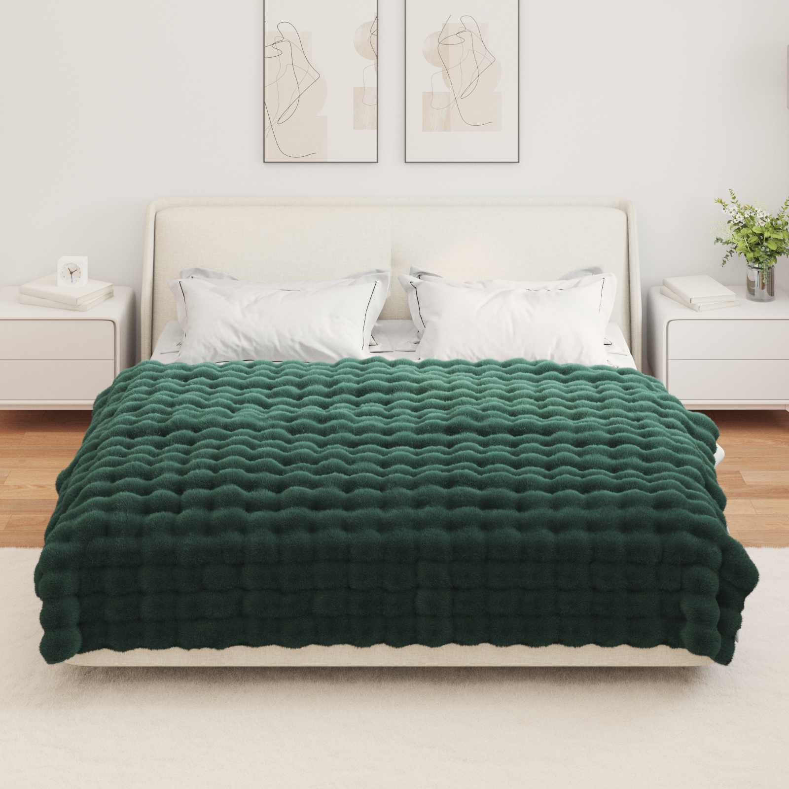 Coperta antiscivolo in sintetica di coniglio Olite 4 pz