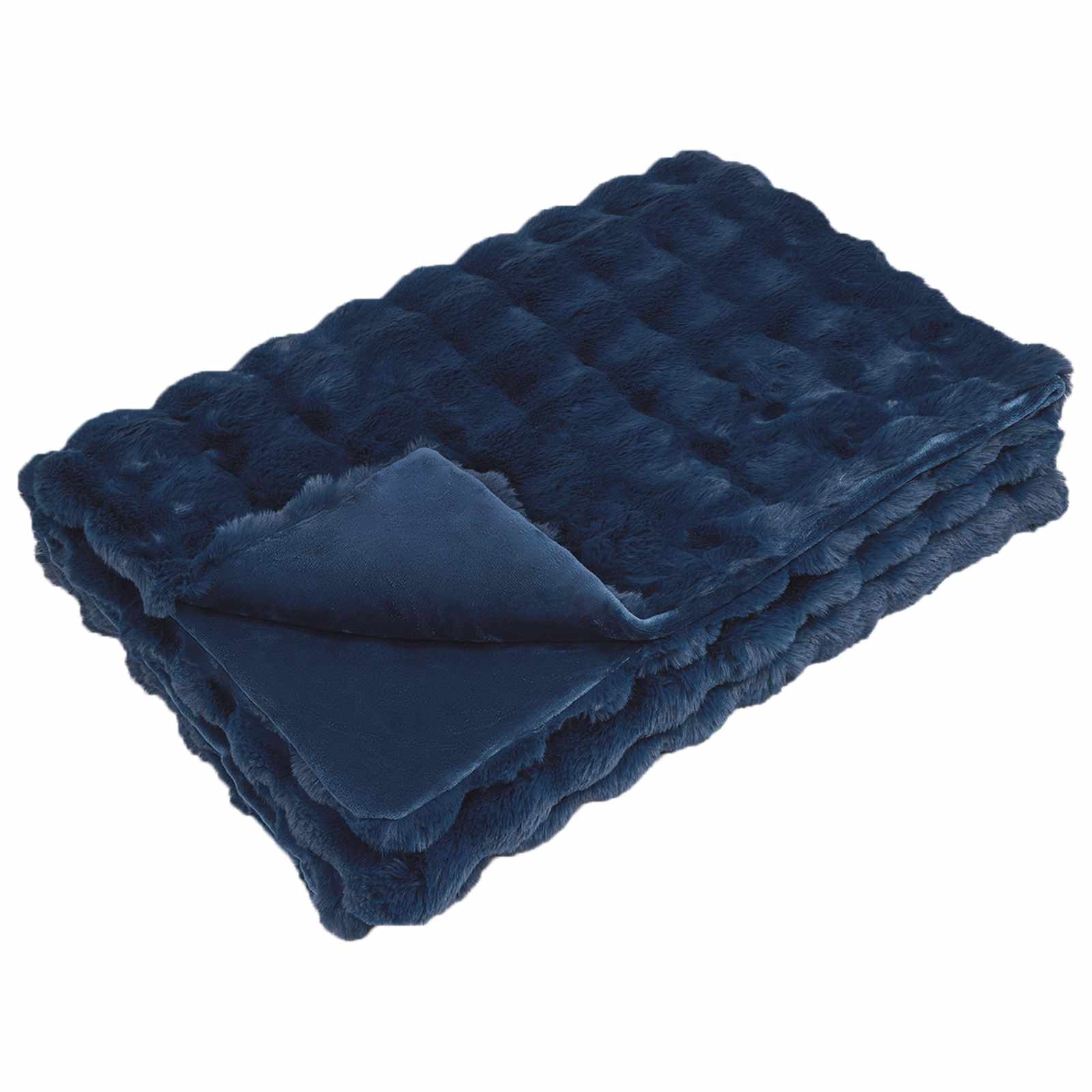 Coperta antiscivolo in sintetica di coniglio Olite Blu Marino