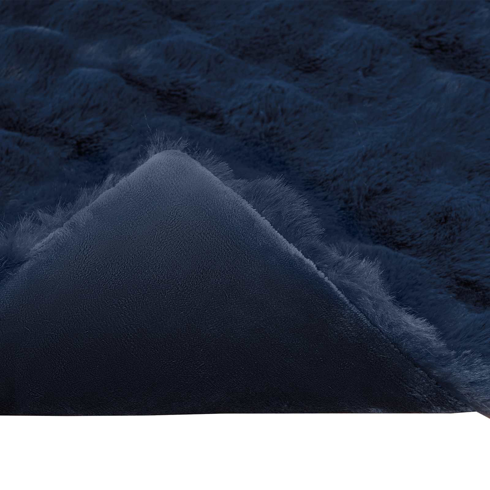 Coperta antiscivolo in sintetica di coniglio Olite Blu Marino