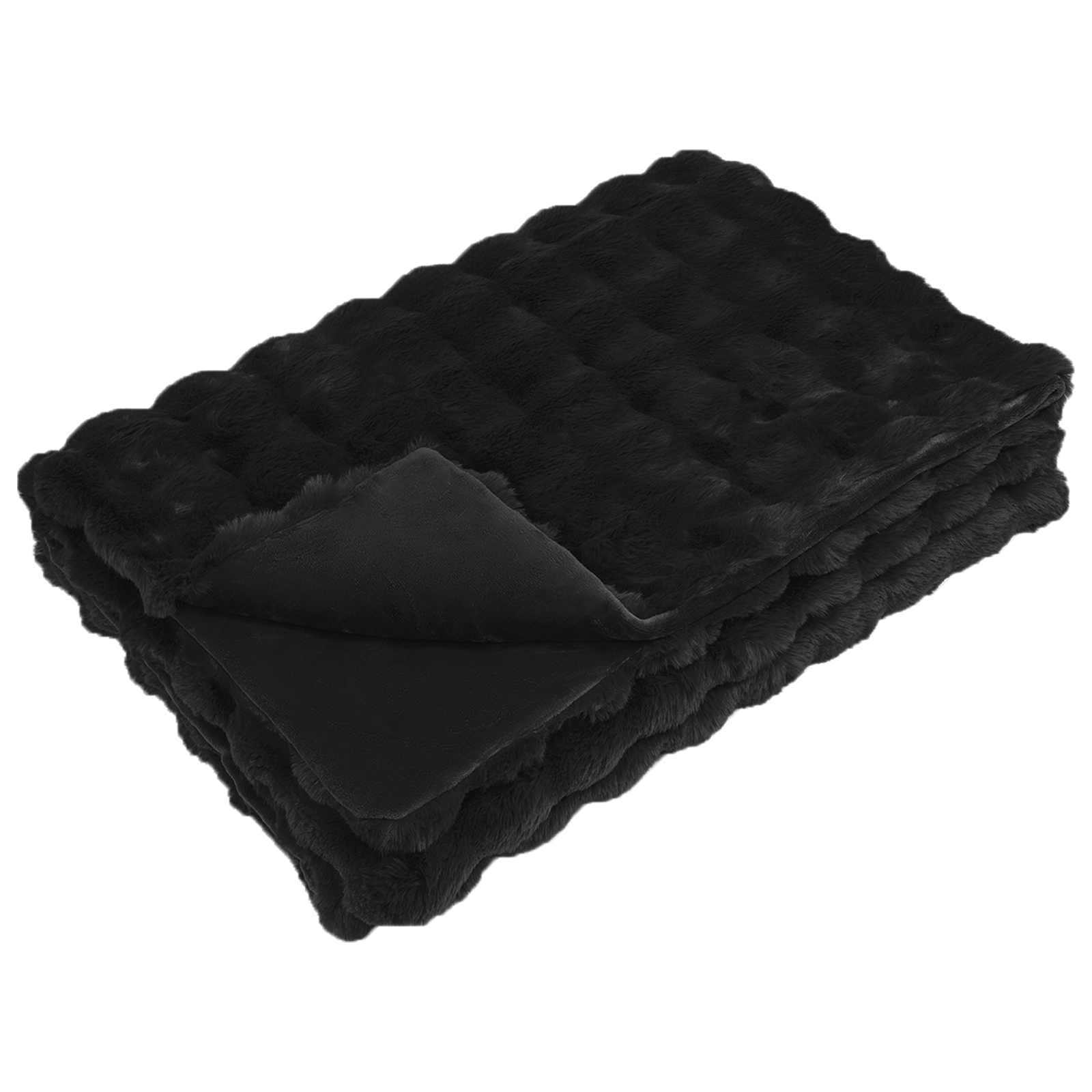 Coperta antiscivolo in sintetica di coniglio Olite Nero