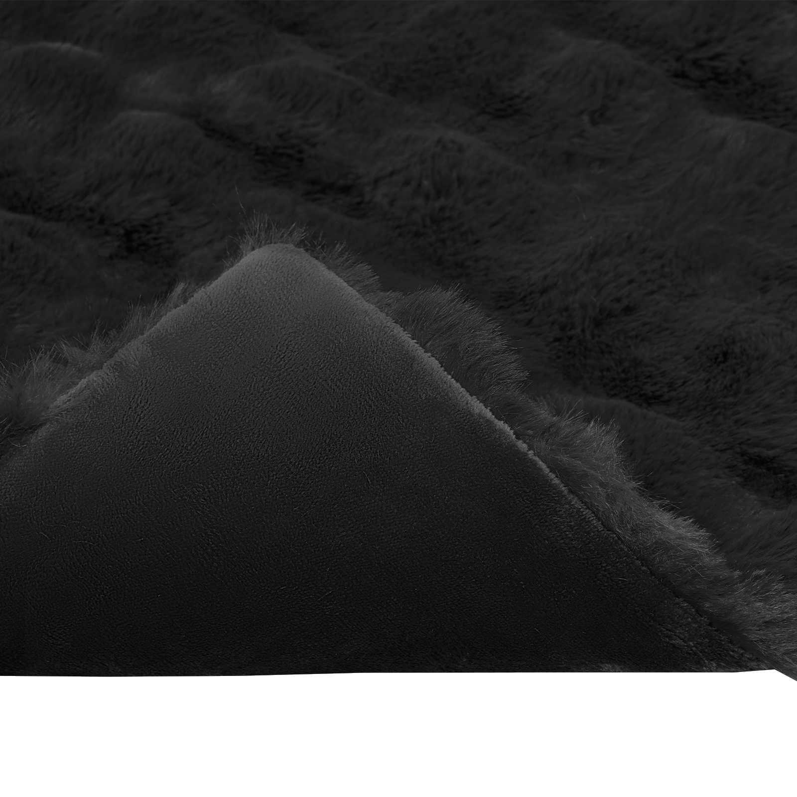 Coperta antiscivolo in sintetica di coniglio Olite Nero