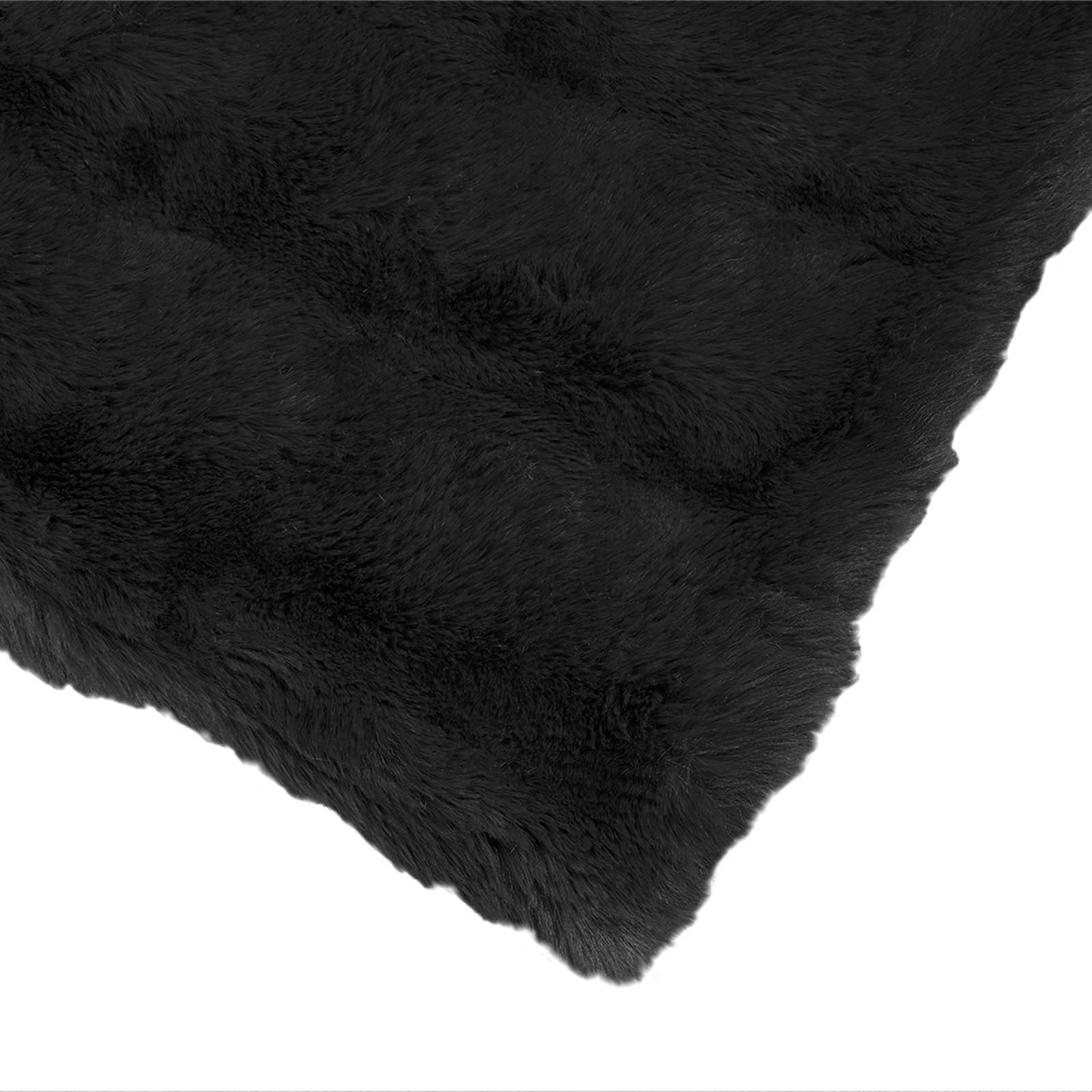 Coperta antiscivolo in sintetica di coniglio Olite 4 pz Nero