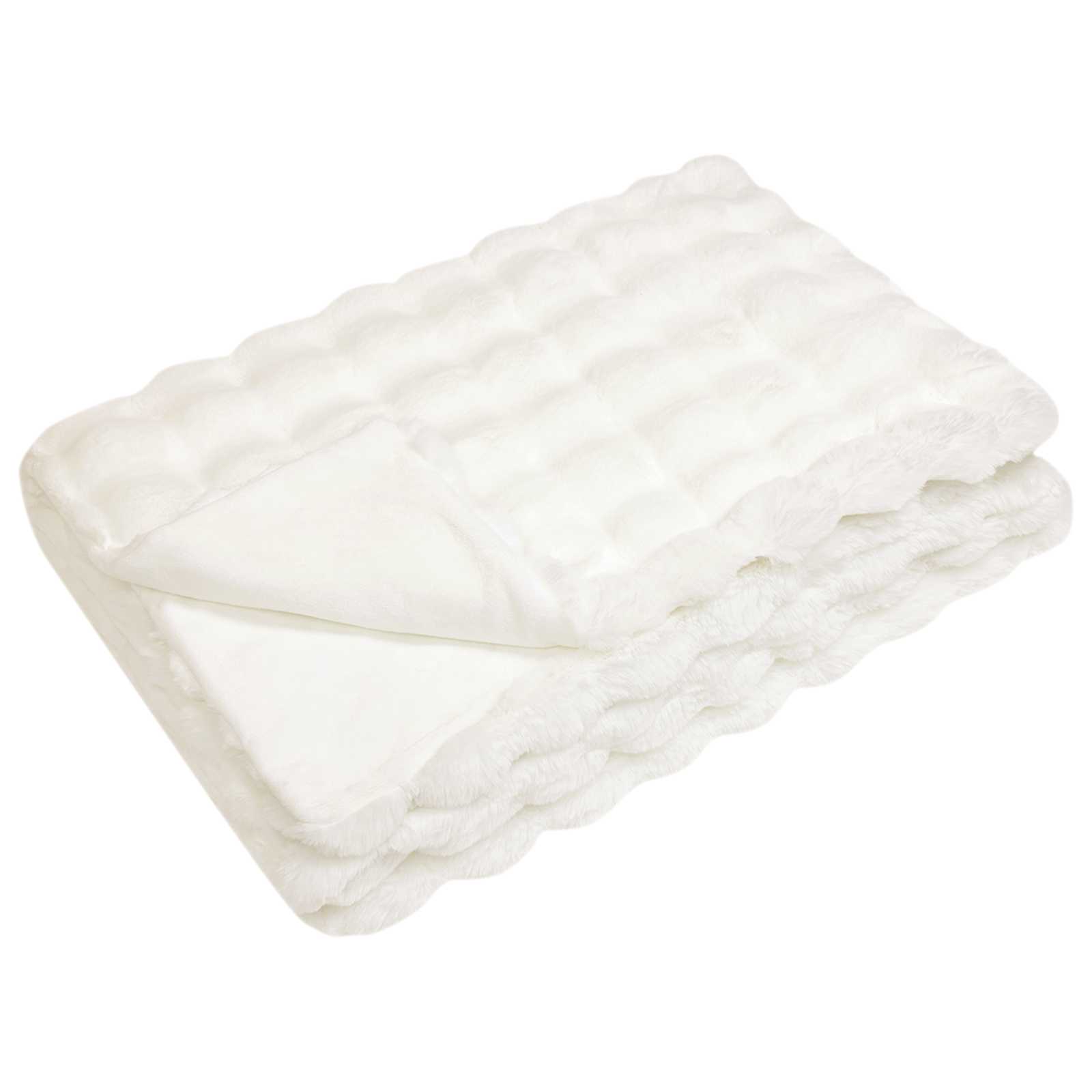 Coperta antiscivolo in sintetica di coniglio Olite Bianco