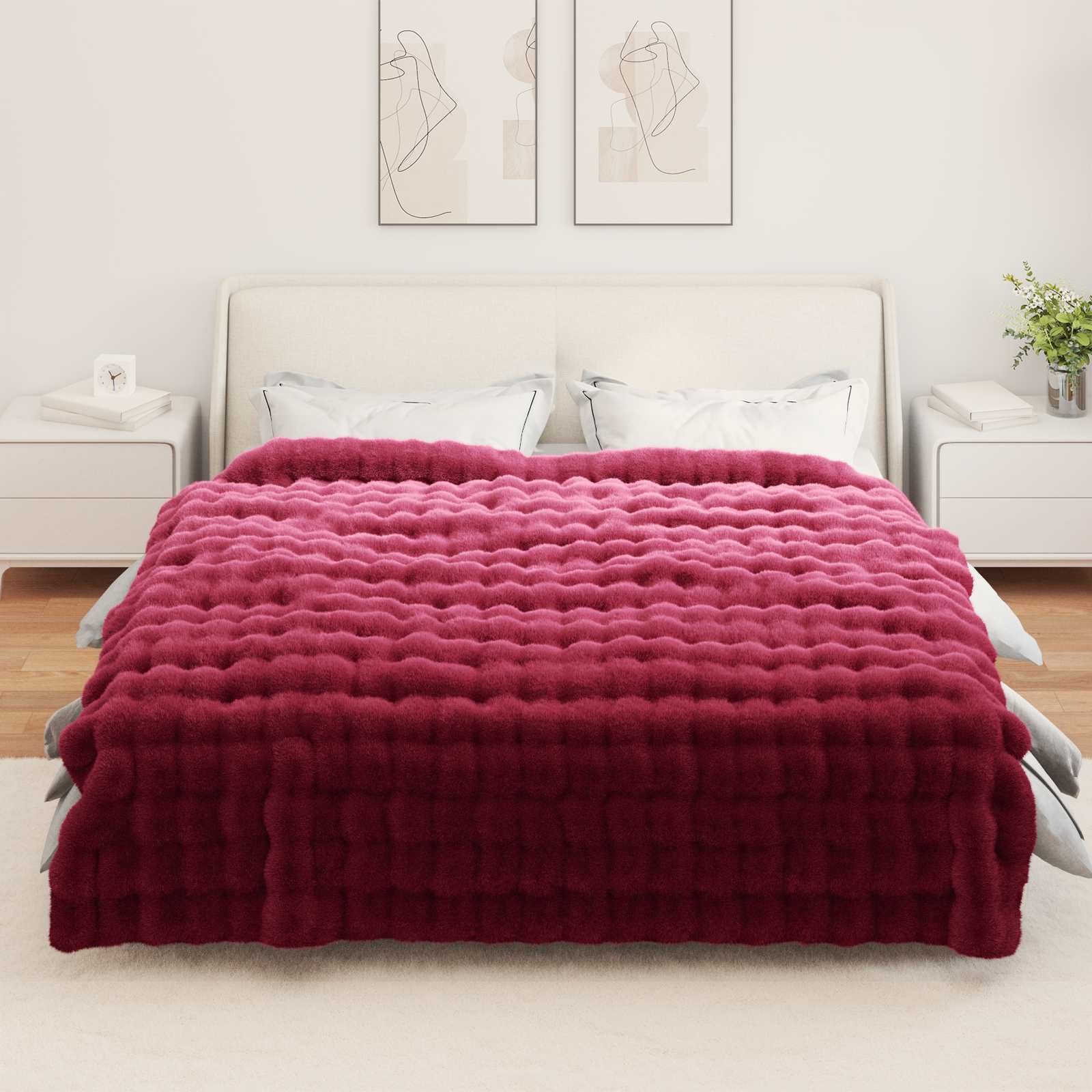 Coperta antiscivolo in sintetica di coniglio Olite 220 x 240 cm