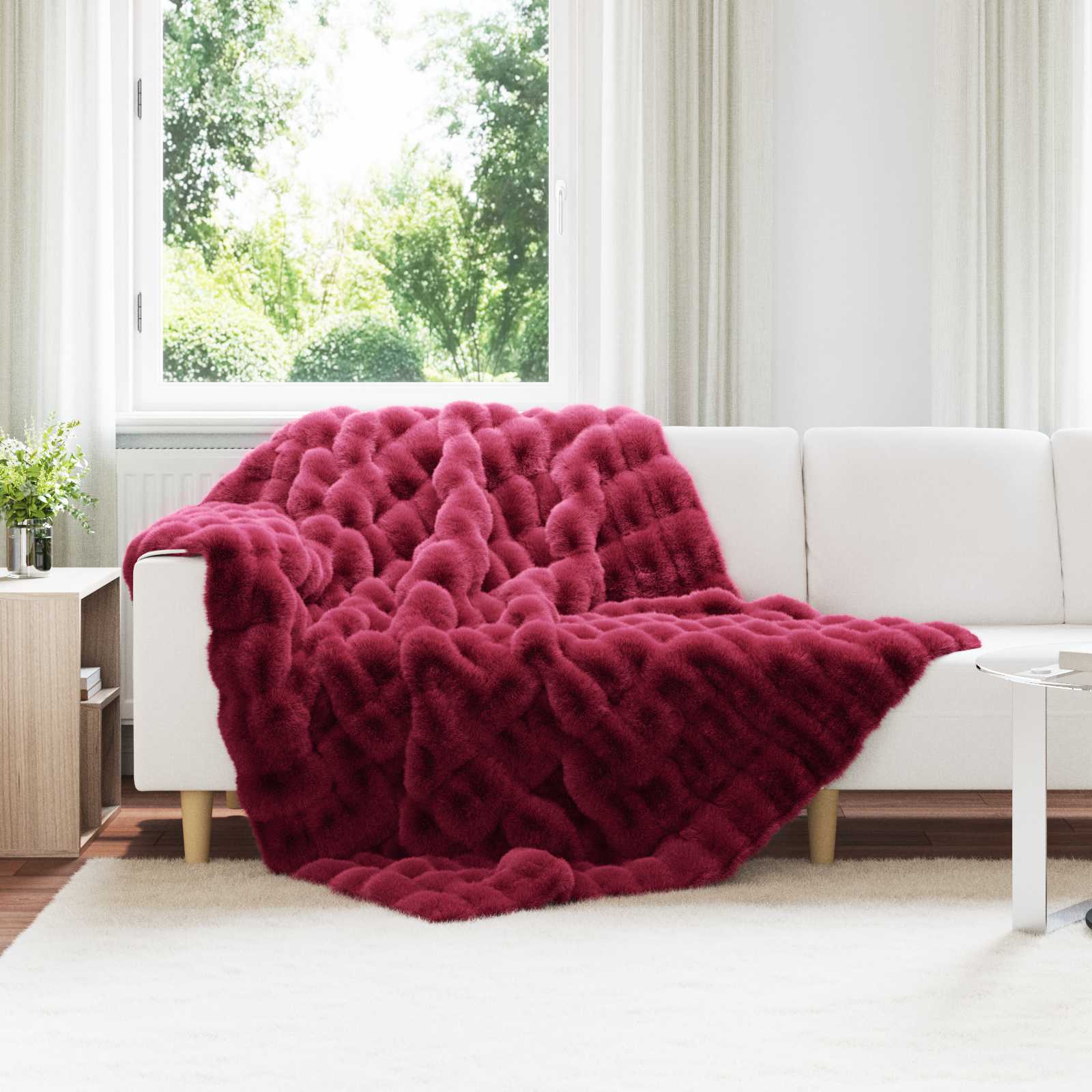 Coperta antiscivolo in sintetica di coniglio Olite 4 pz