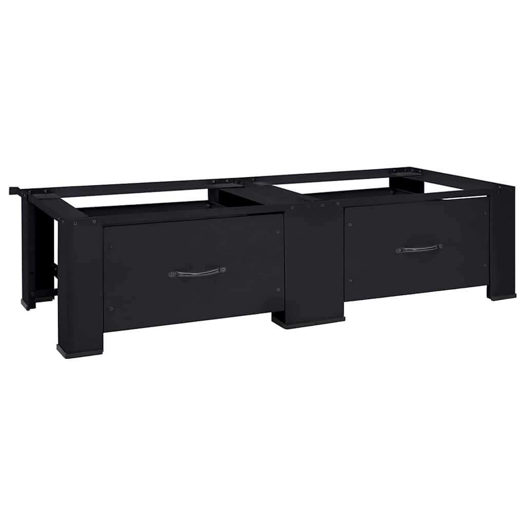 Pedestallo per Lavatrice 2 pz Nero 127 x 54,5 x 32,5 cm Acciaio