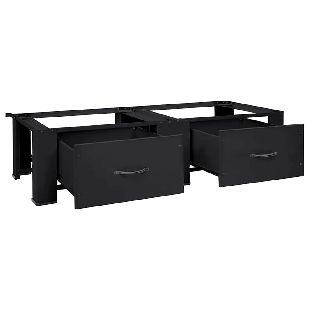 Pedestallo per Lavatrice 2 pz Nero 127 x 54,5 x 32,5 cm Acciaio
