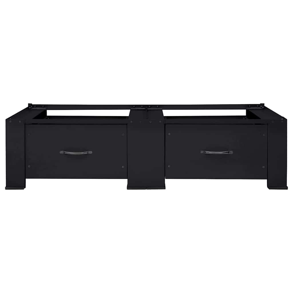 Pedestallo per Lavatrice 2 pz Nero 127 x 54,5 x 32,5 cm Acciaio