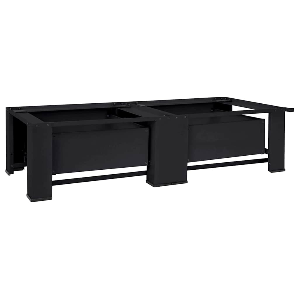 Pedestallo per Lavatrice 2 pz Nero 127 x 54,5 x 32,5 cm Acciaio