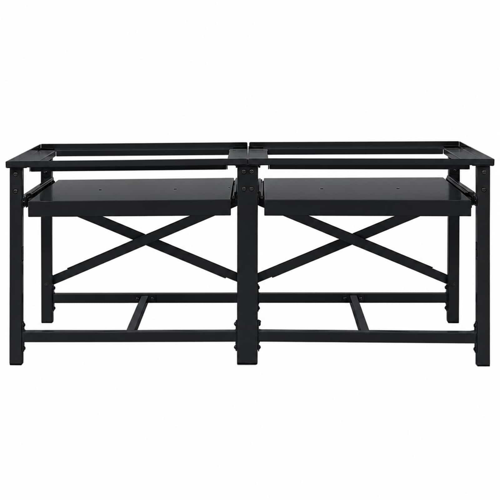 Pedestallo per Lavatrice 2 pz Nero 120 x 56 x 52 cm Acciaio